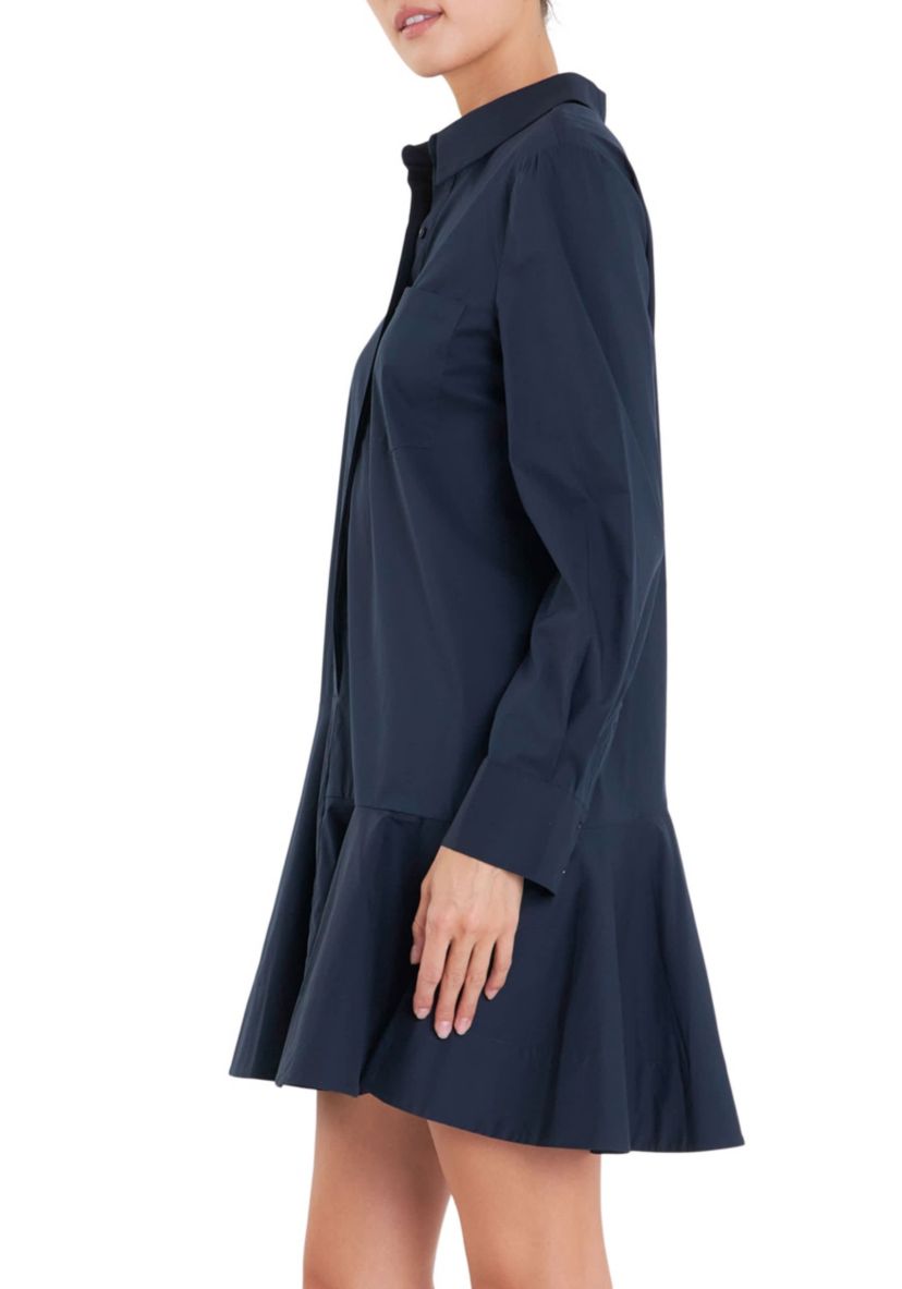 Collar Flare Skirt Dress