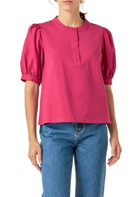 ENGLISH FACTORY Women's Mixed Media Top, XS
