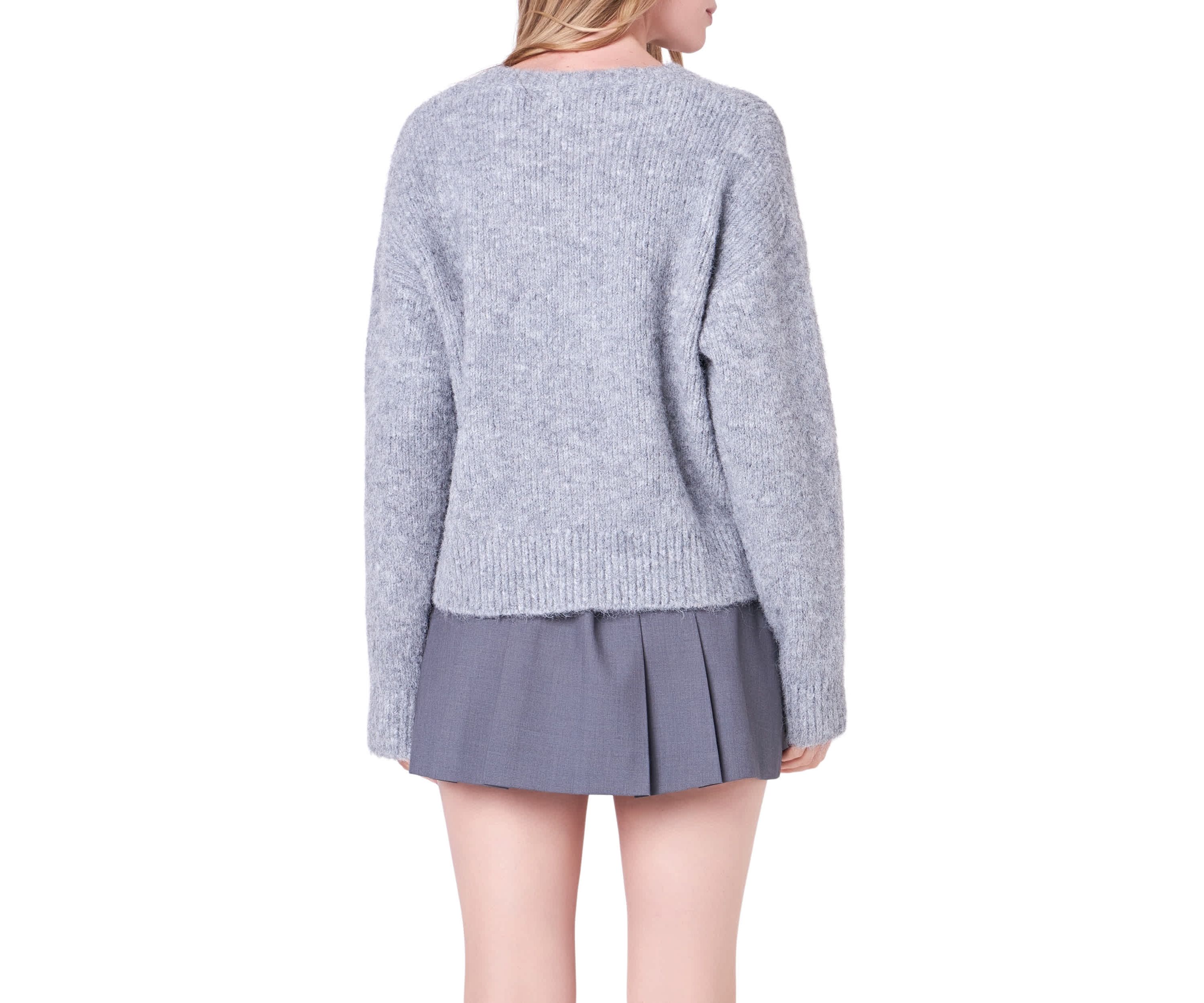 Blend Cropped Fuzzy Sweater