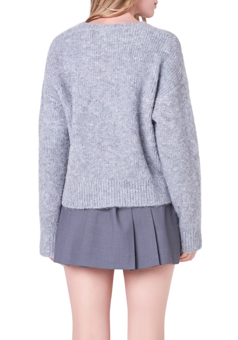 Blend Cropped Fuzzy Sweater