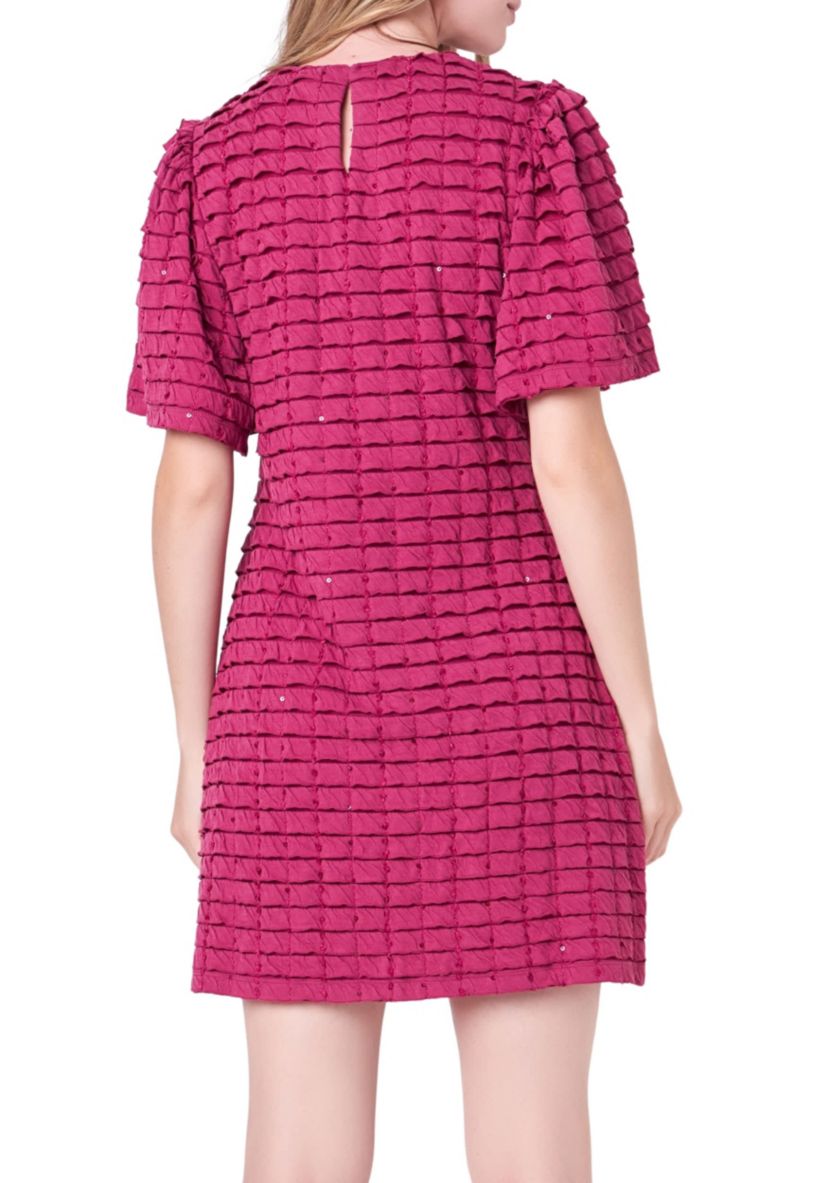 Tiered Jersey Mini Dress With Embroidery