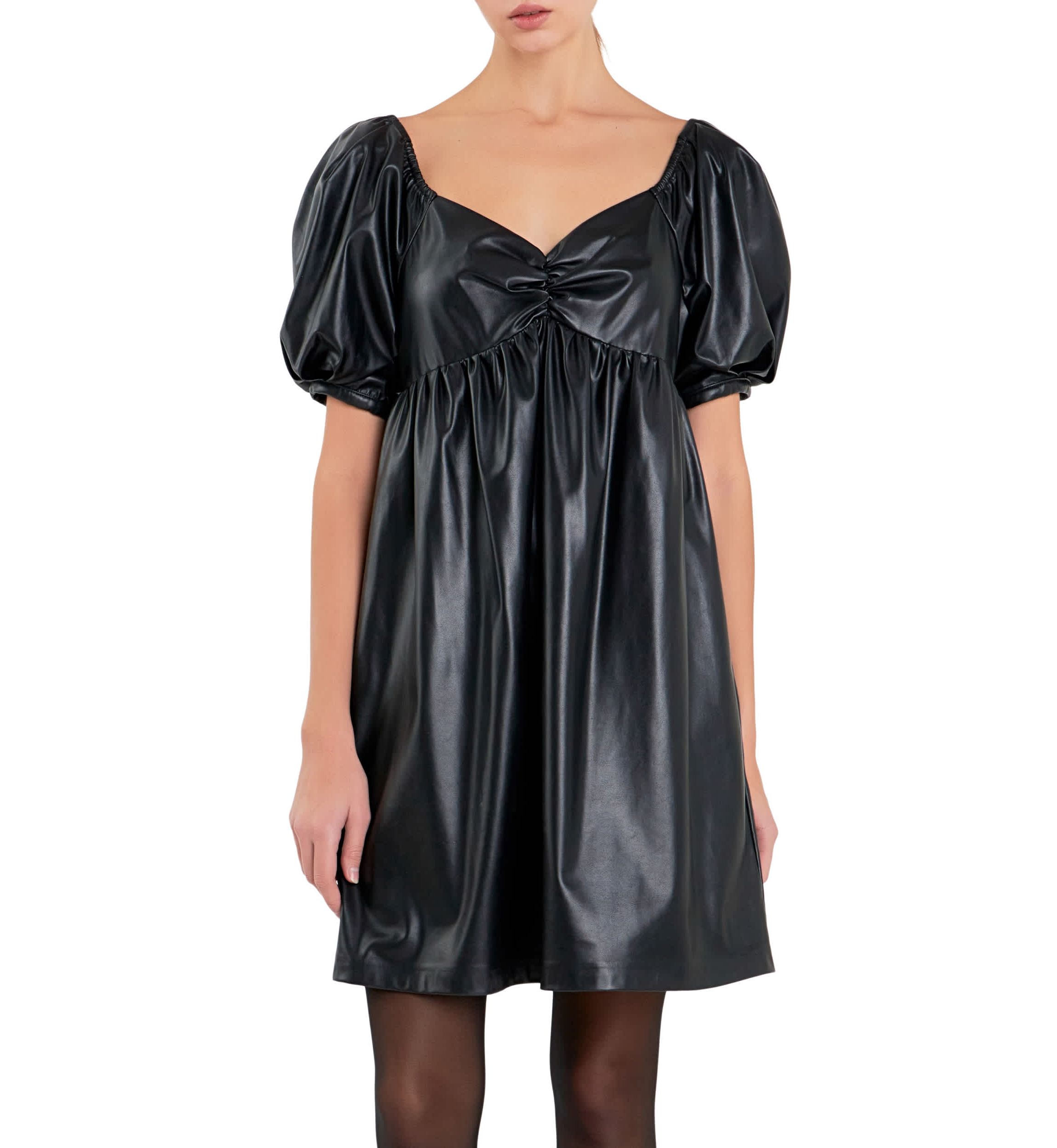 Faux Leather Mini Dress