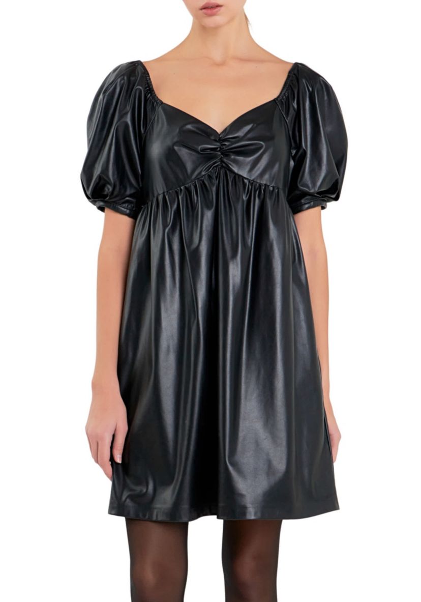 Faux Leather Mini Dress