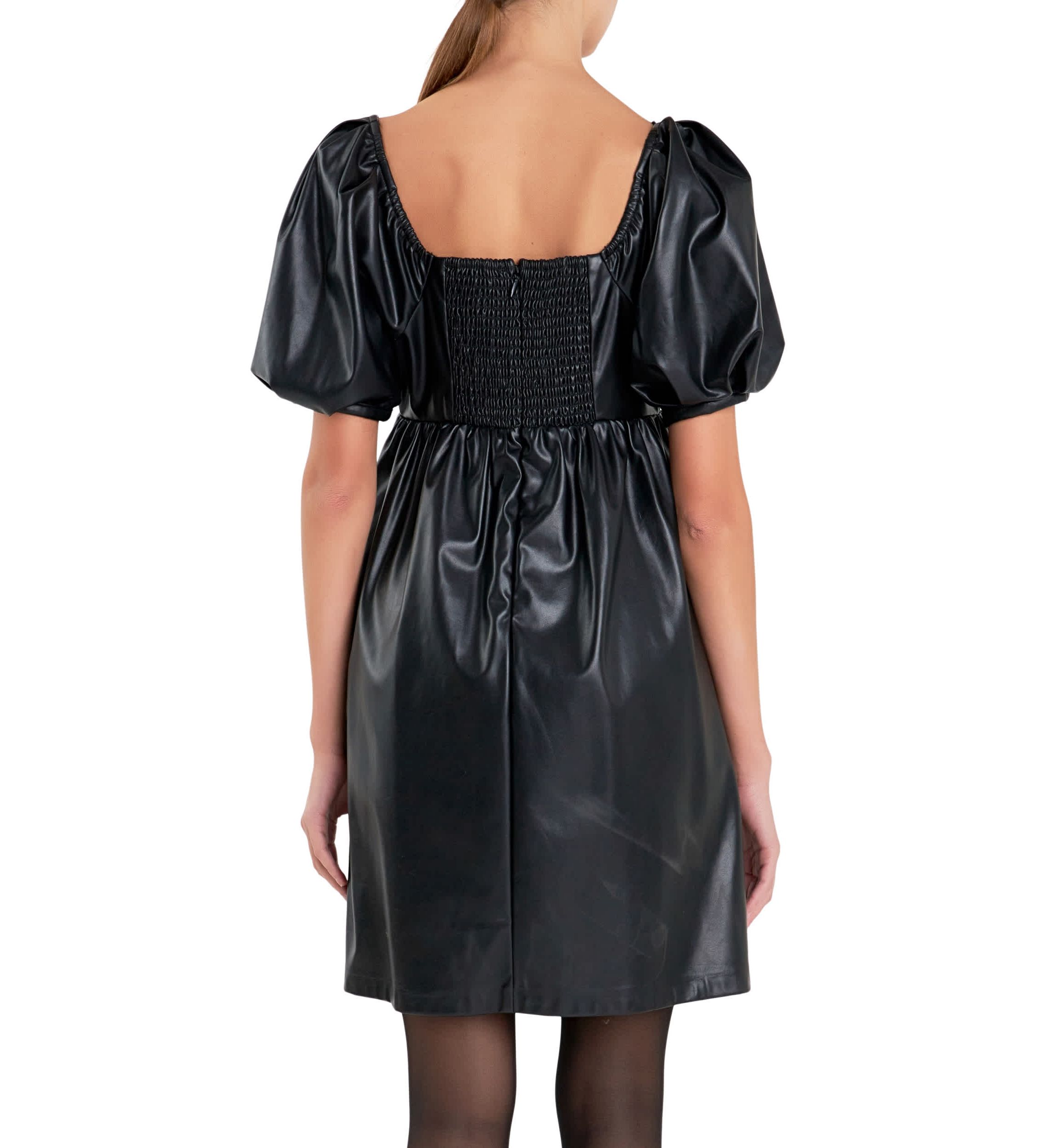 Faux Leather Mini Dress