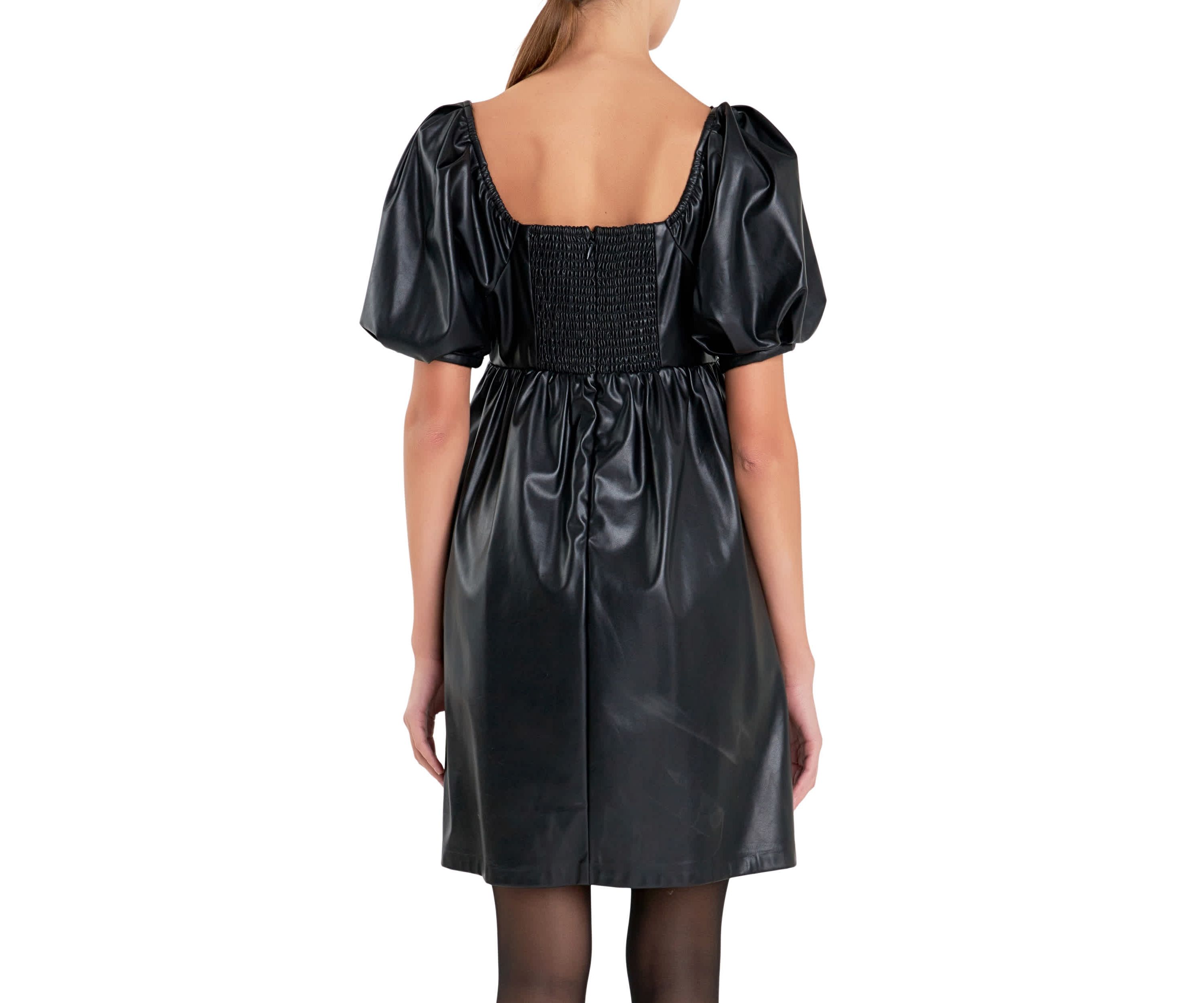 Faux Leather Mini Dress