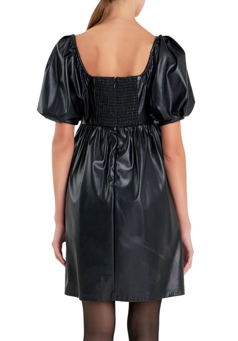 Faux Leather Mini Dress