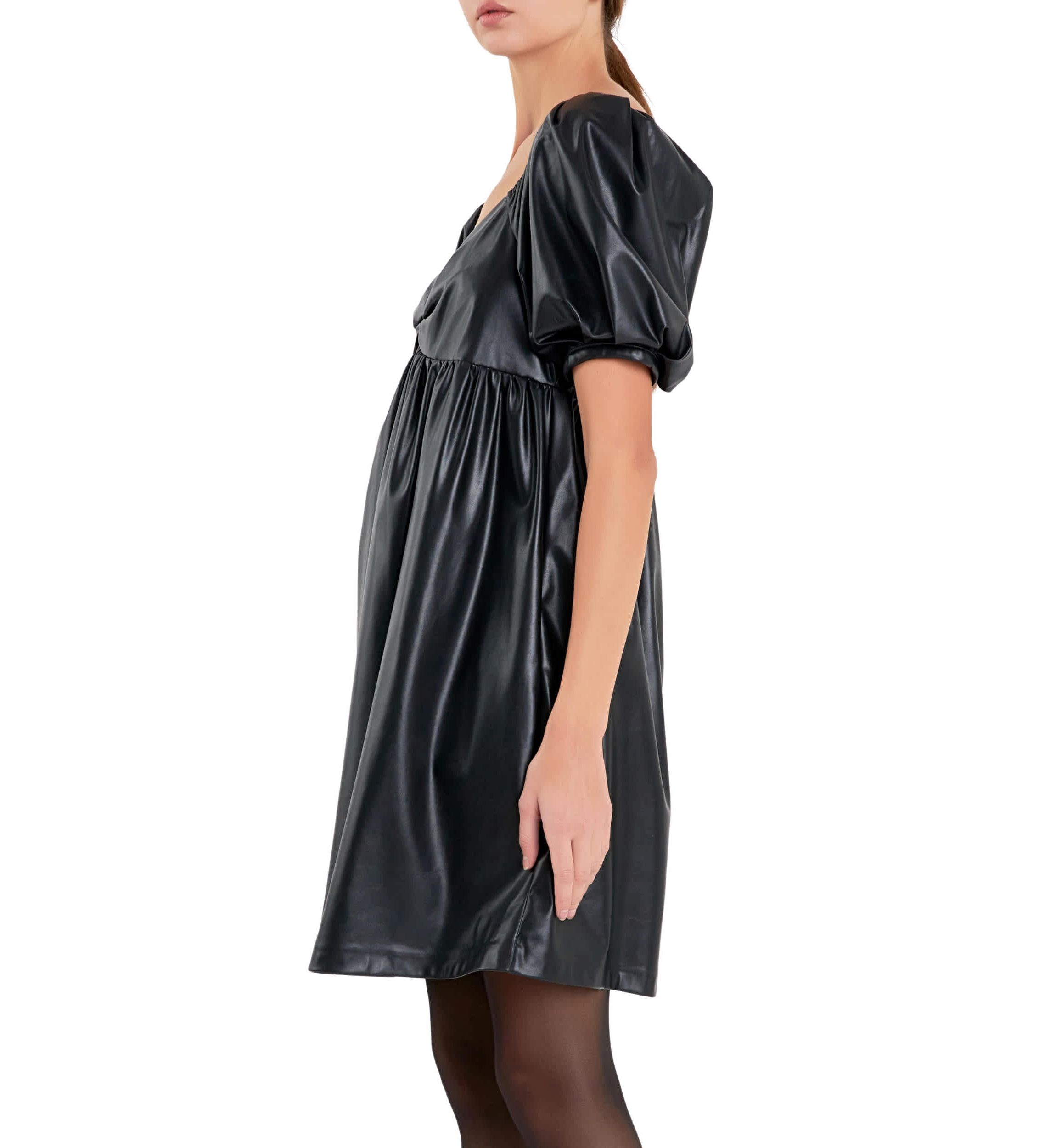 Faux Leather Mini Dress