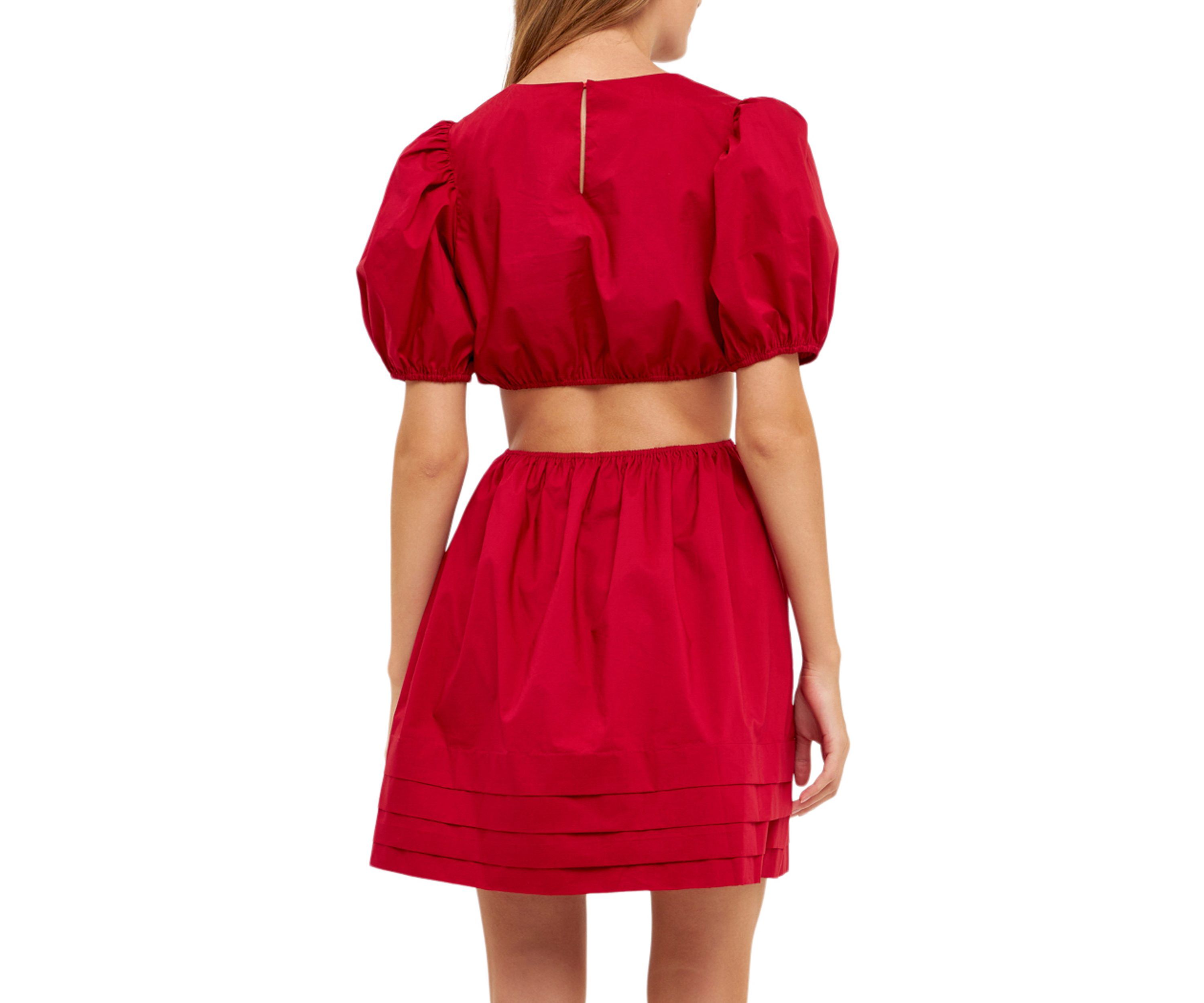 Pleats with Cut-out Detail Mini Dress