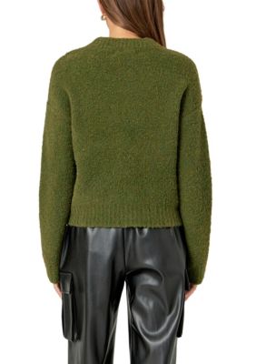 ENGLISH FACTORY Women's Cozy Roundneck Sweater, Large