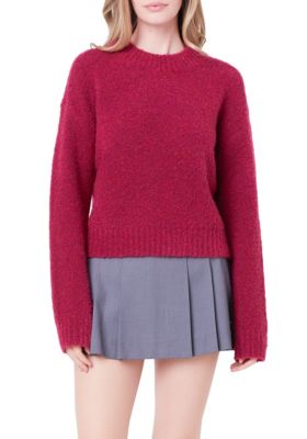 ENGLISH FACTORY Women's Cozy Roundneck Sweater, Medium