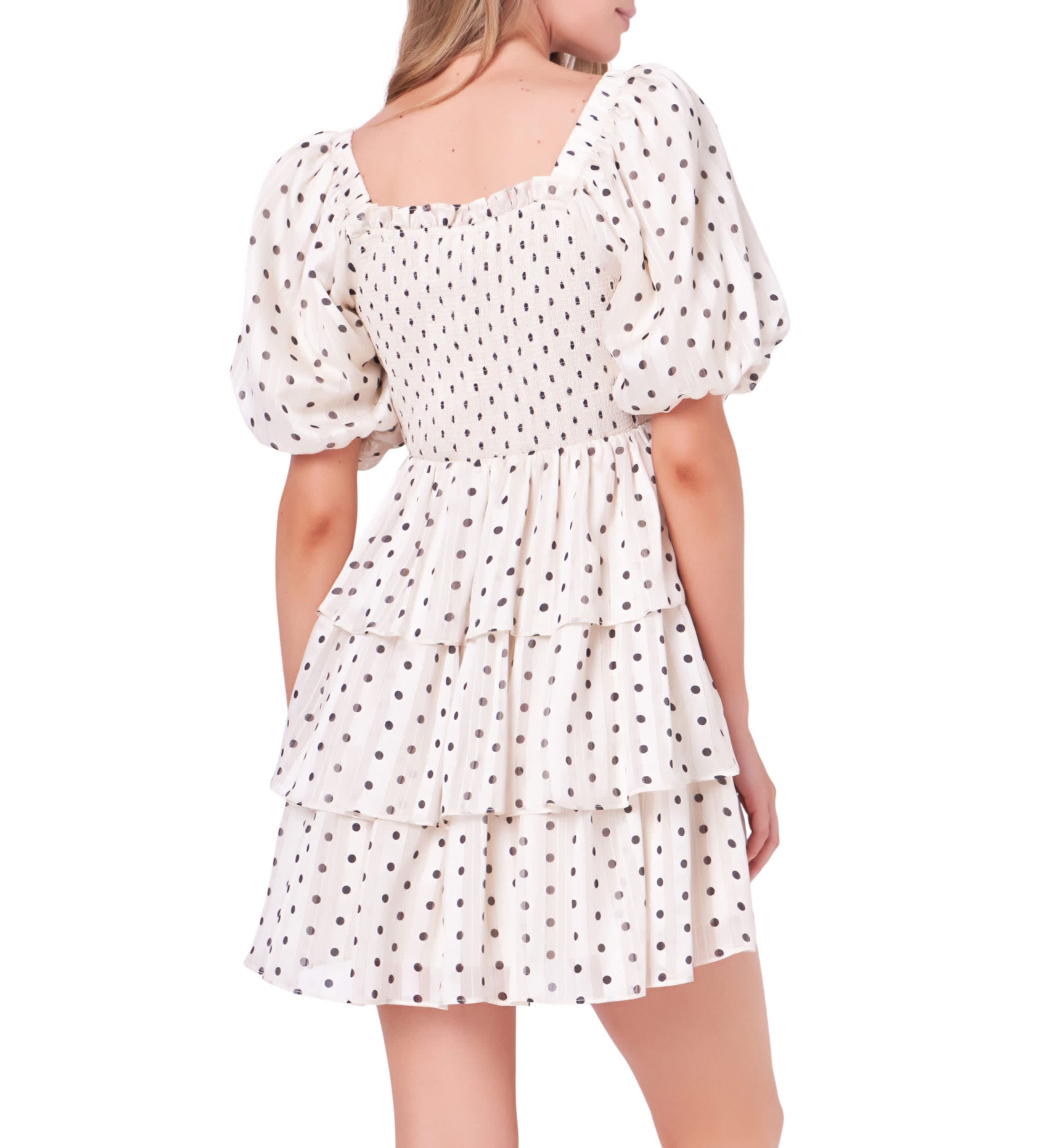 Polka Dot Lurex Multi Tiered Mini