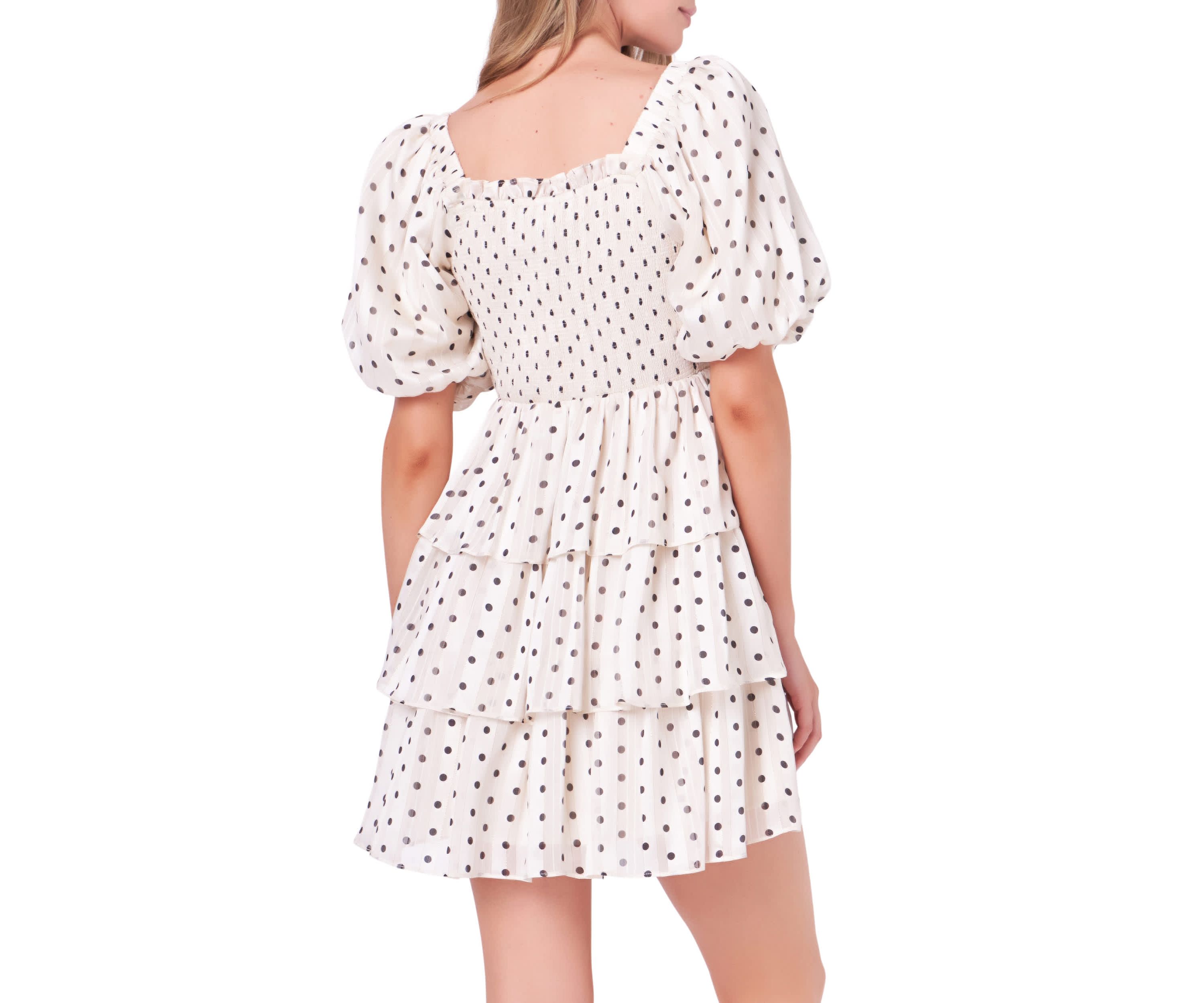 Polka Dot Lurex Multi Tiered Mini