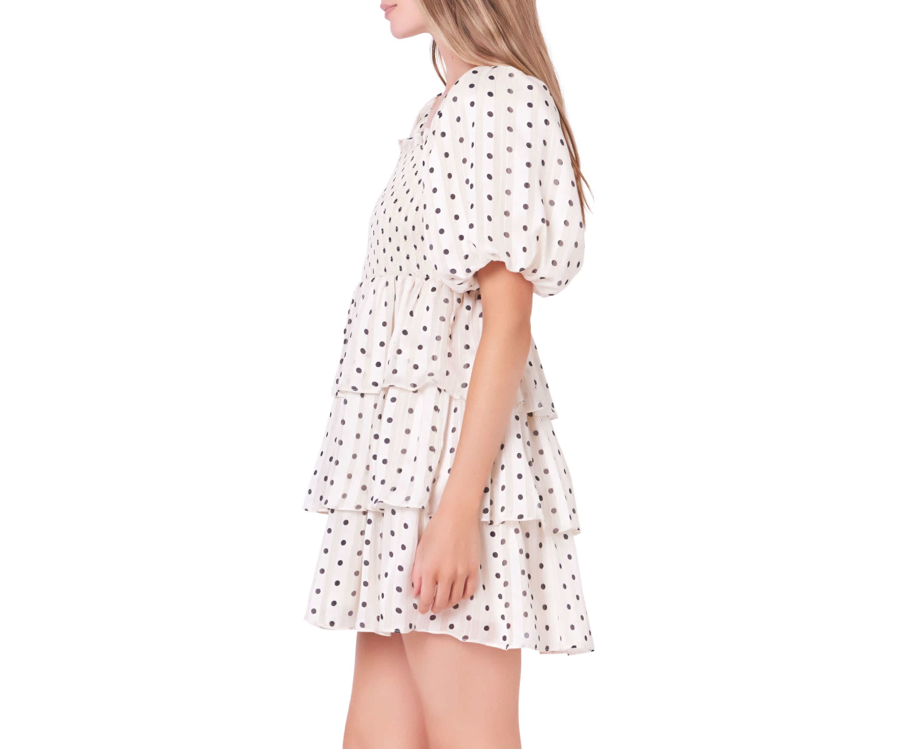 Polka Dot Lurex Multi Tiered Mini