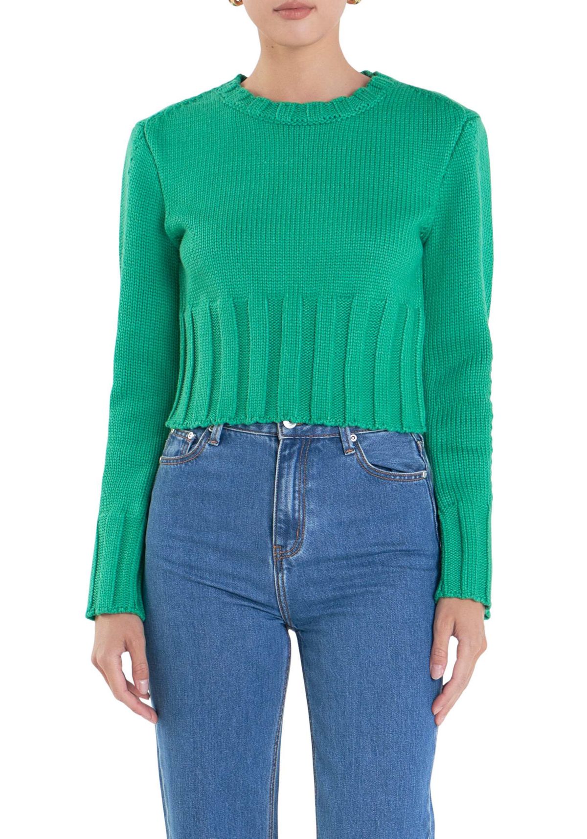 Open Back Cropped Sweater