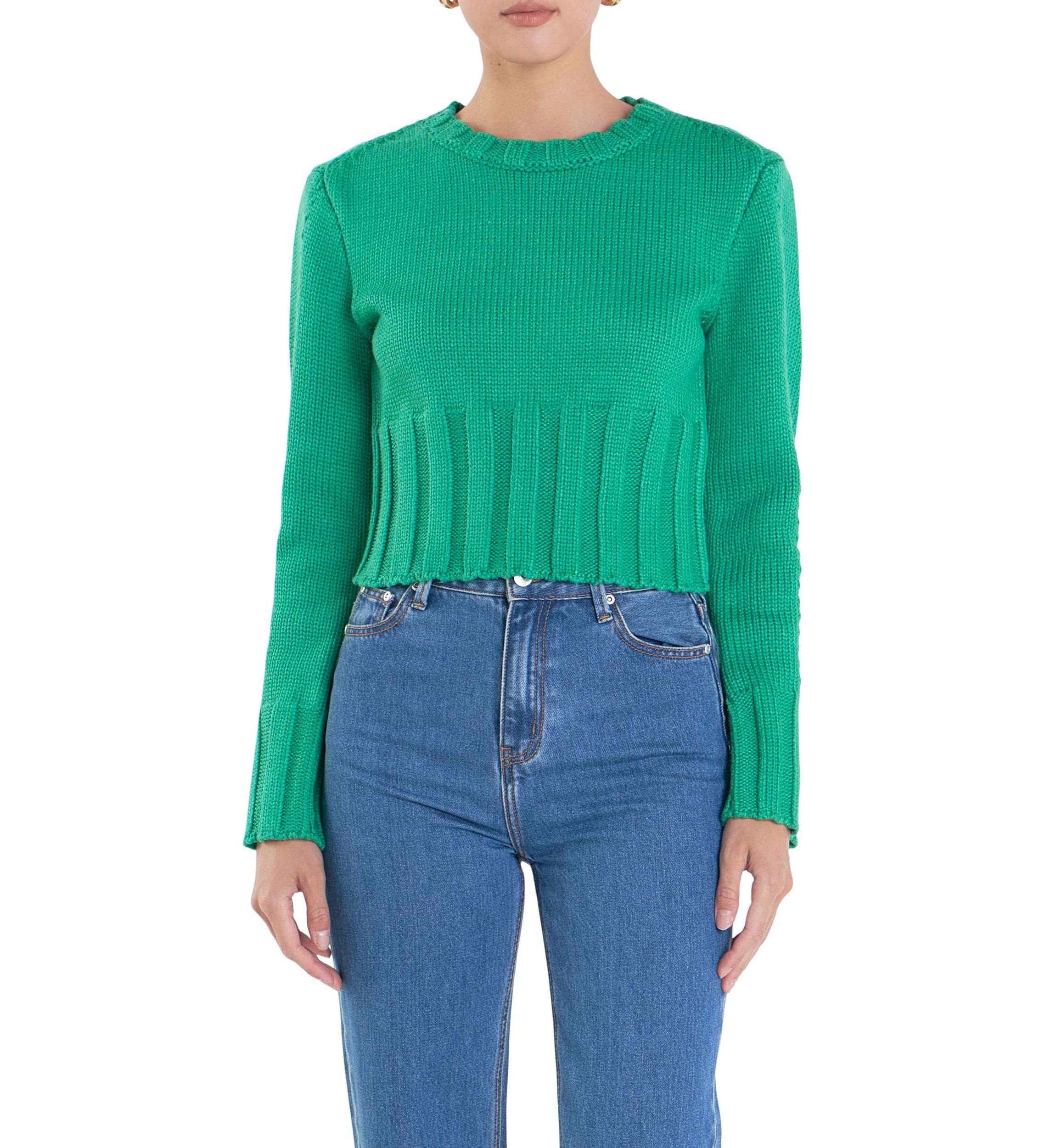 Open Back Cropped Sweater