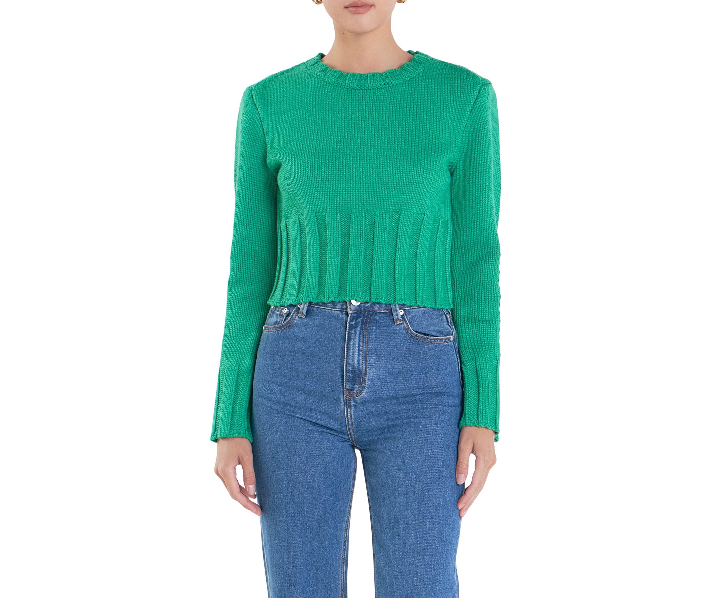 Open Back Cropped Sweater