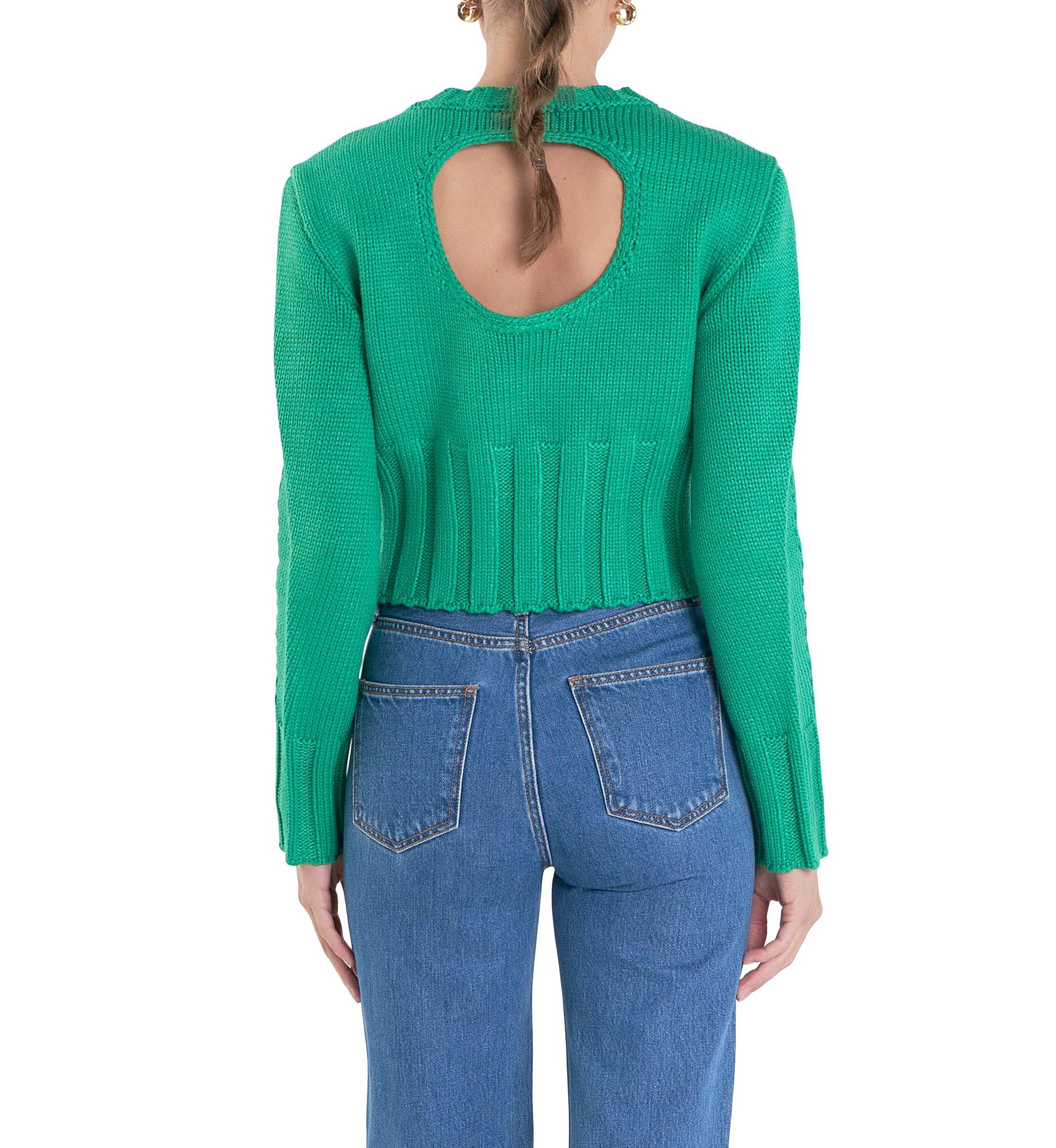 Open Back Cropped Sweater