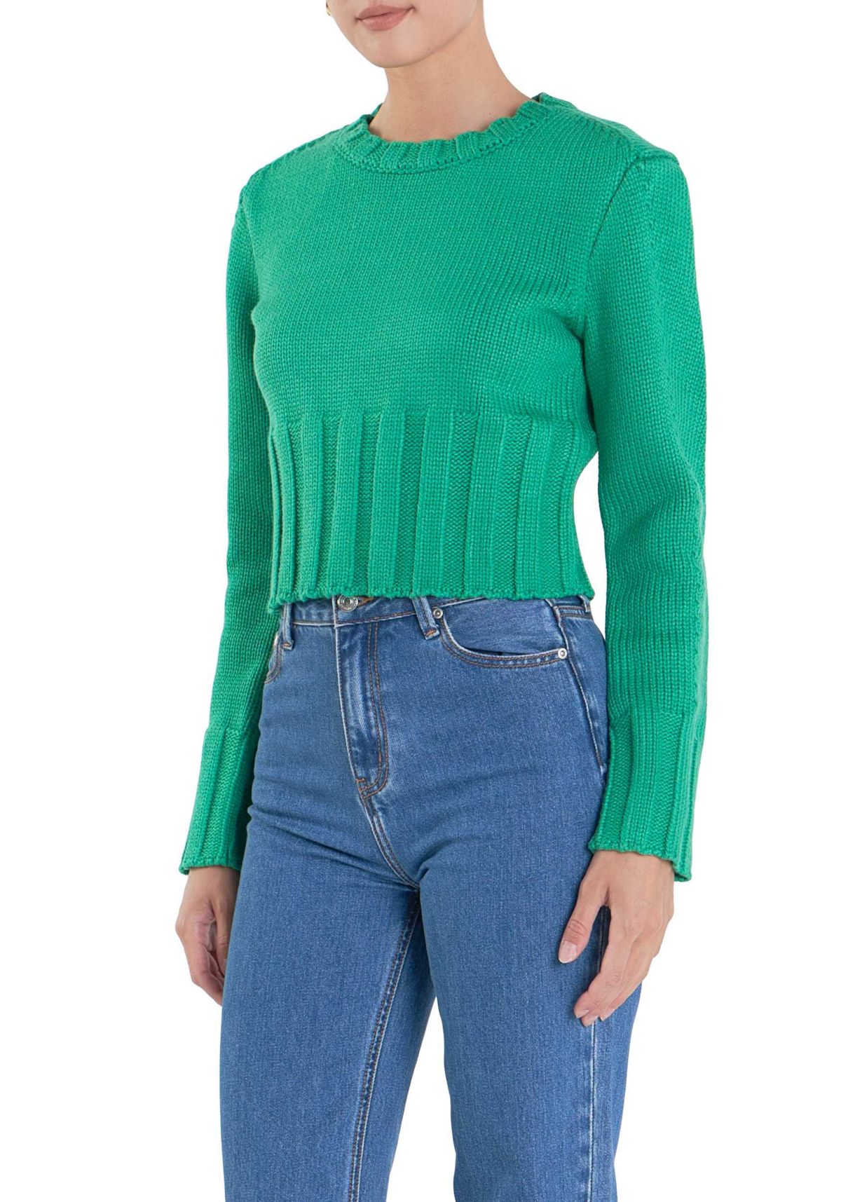Open Back Cropped Sweater