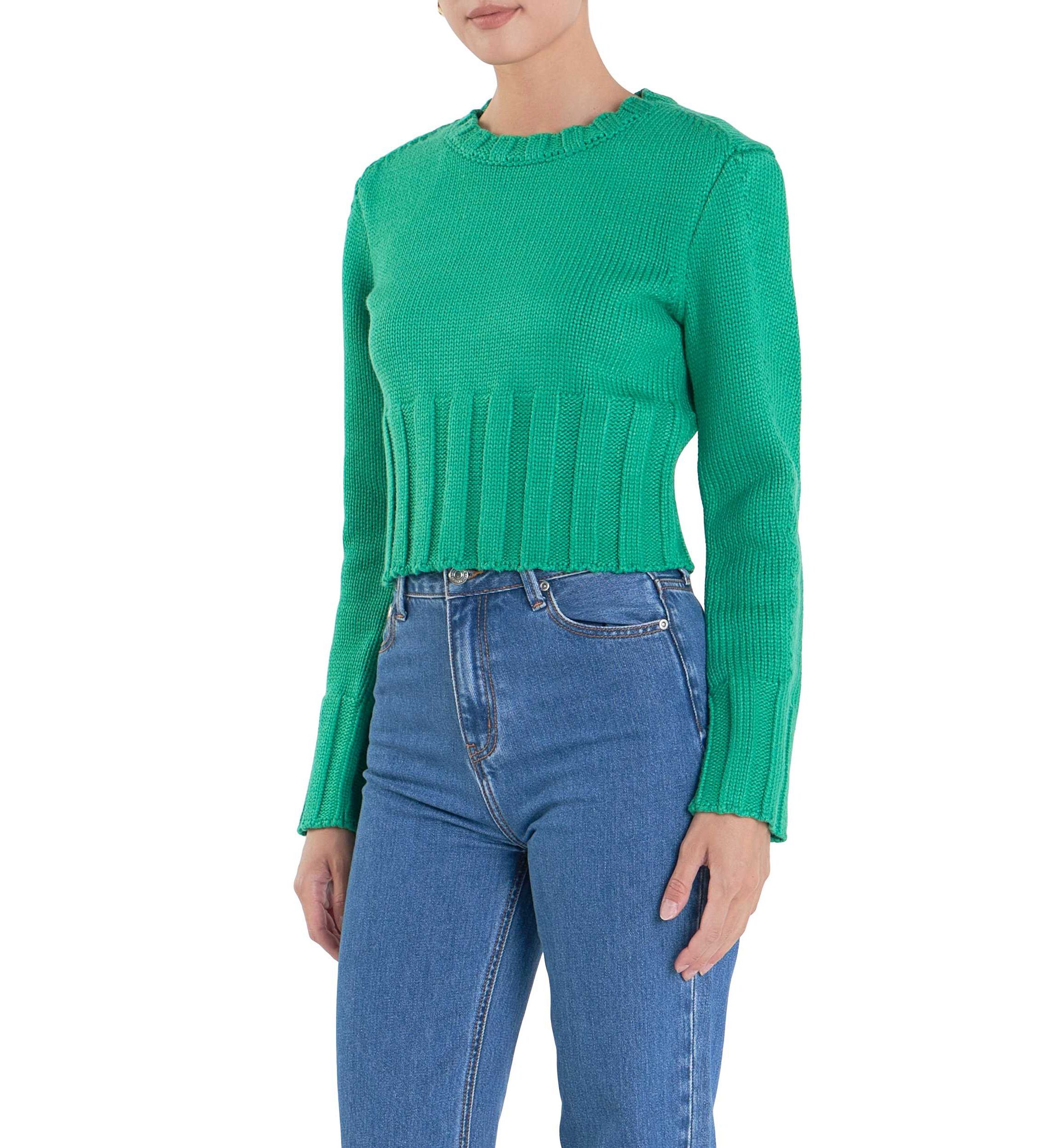Open Back Cropped Sweater