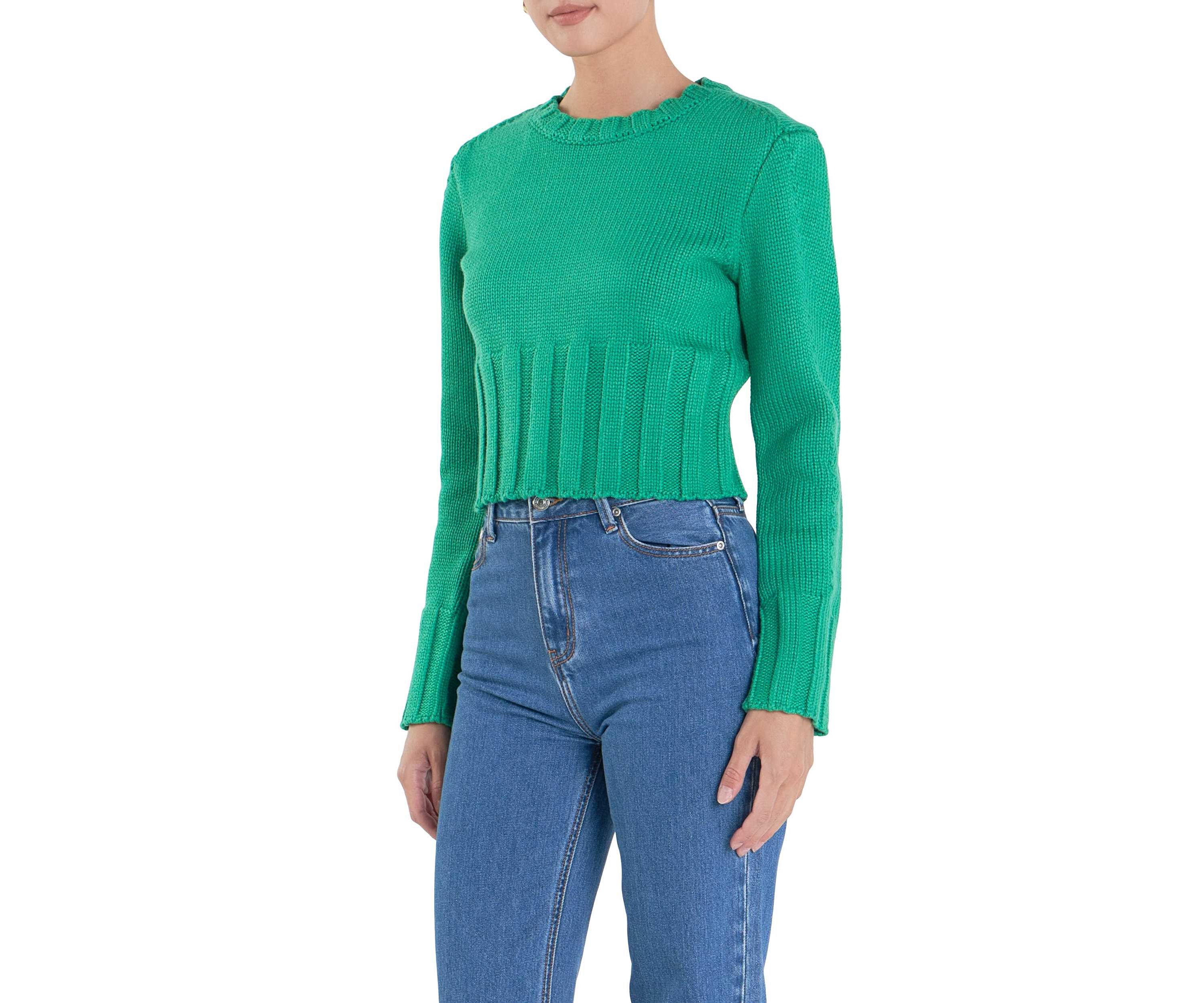 Open Back Cropped Sweater