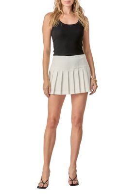 ENGLISH FACTORY Women's Pleats Detailed Mini Skort, White, Small