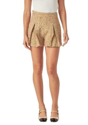 ENGLISH FACTORY Women's Boucle Pleated Shorts, XS