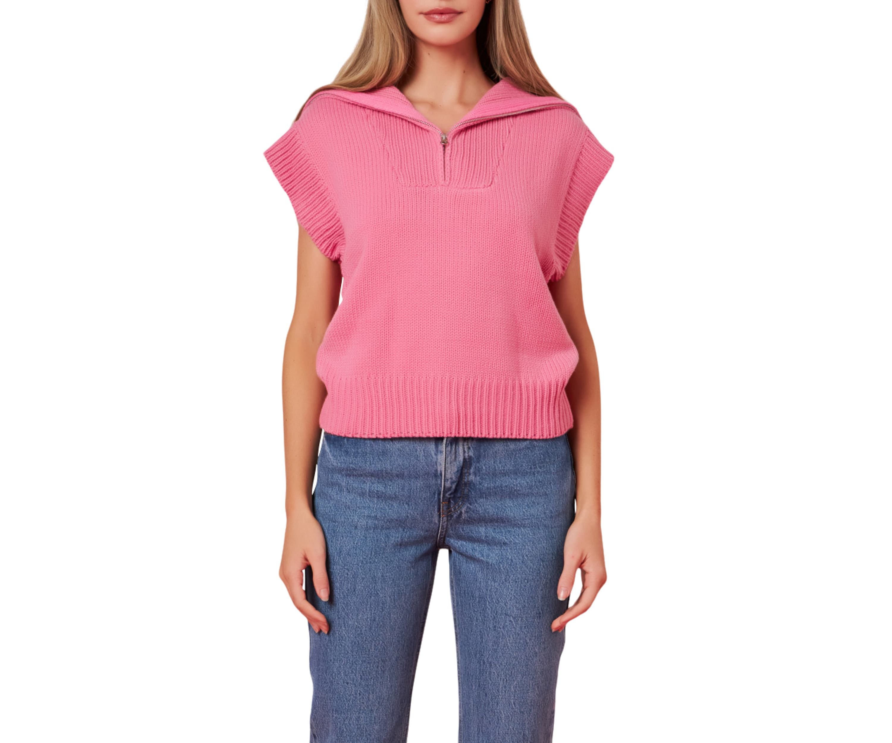 Zip Mock Neck Vest