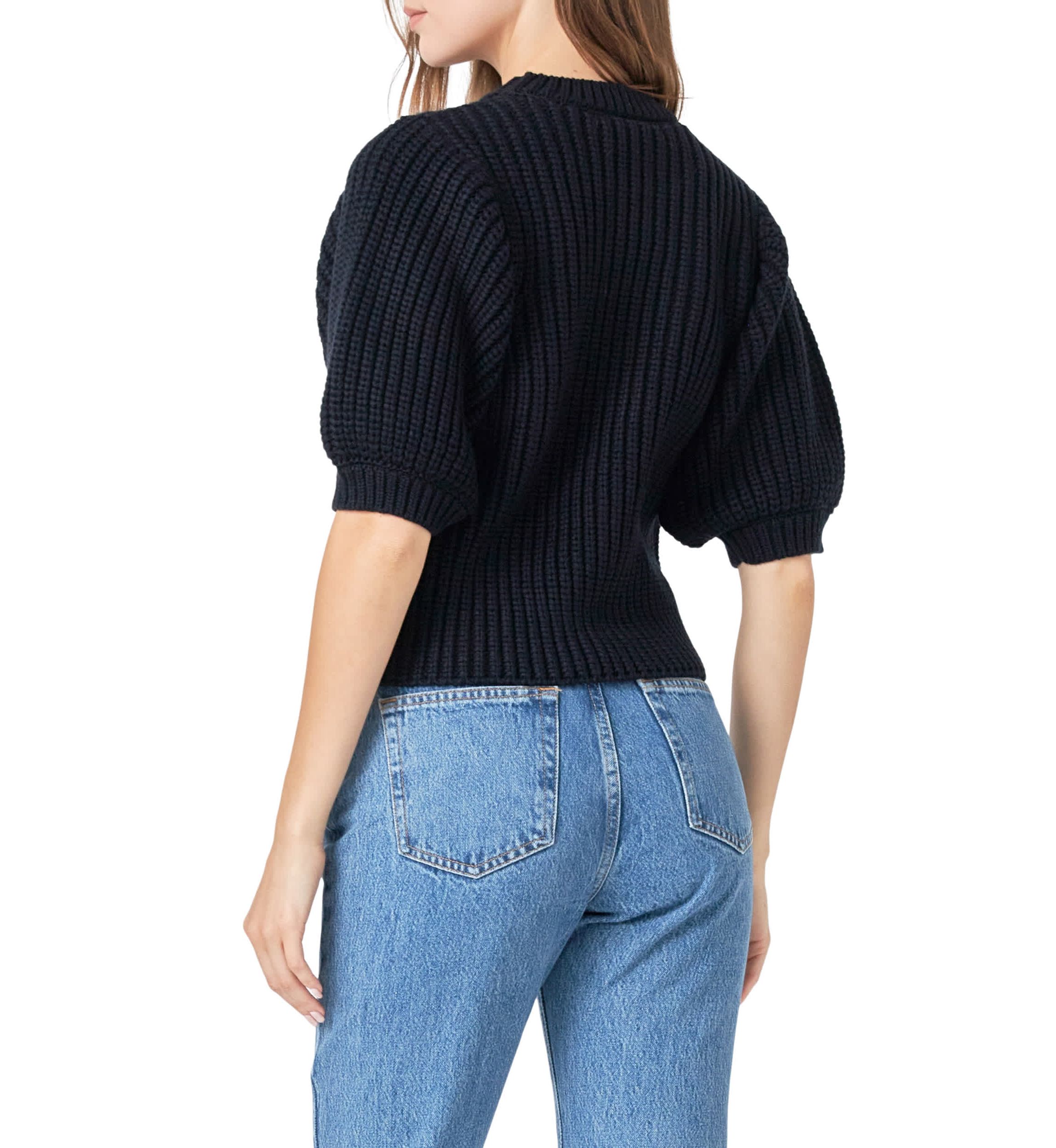 Round-neck Short Sleeve Knit Sweater