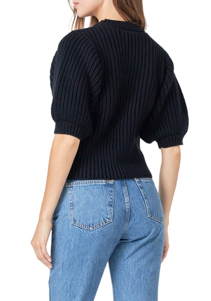 Round-neck Short Sleeve Knit Sweater