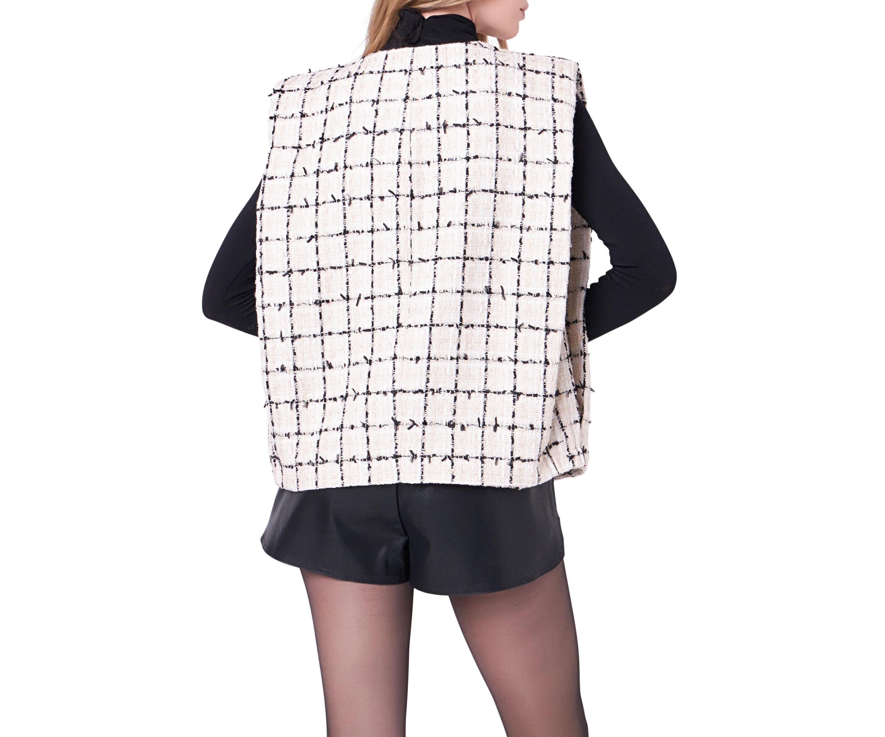 Tweed Vest with Shoulder Pads