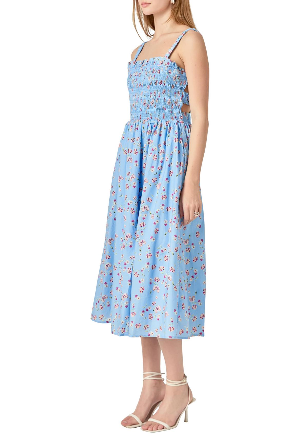 Floral Print Smocked Dress