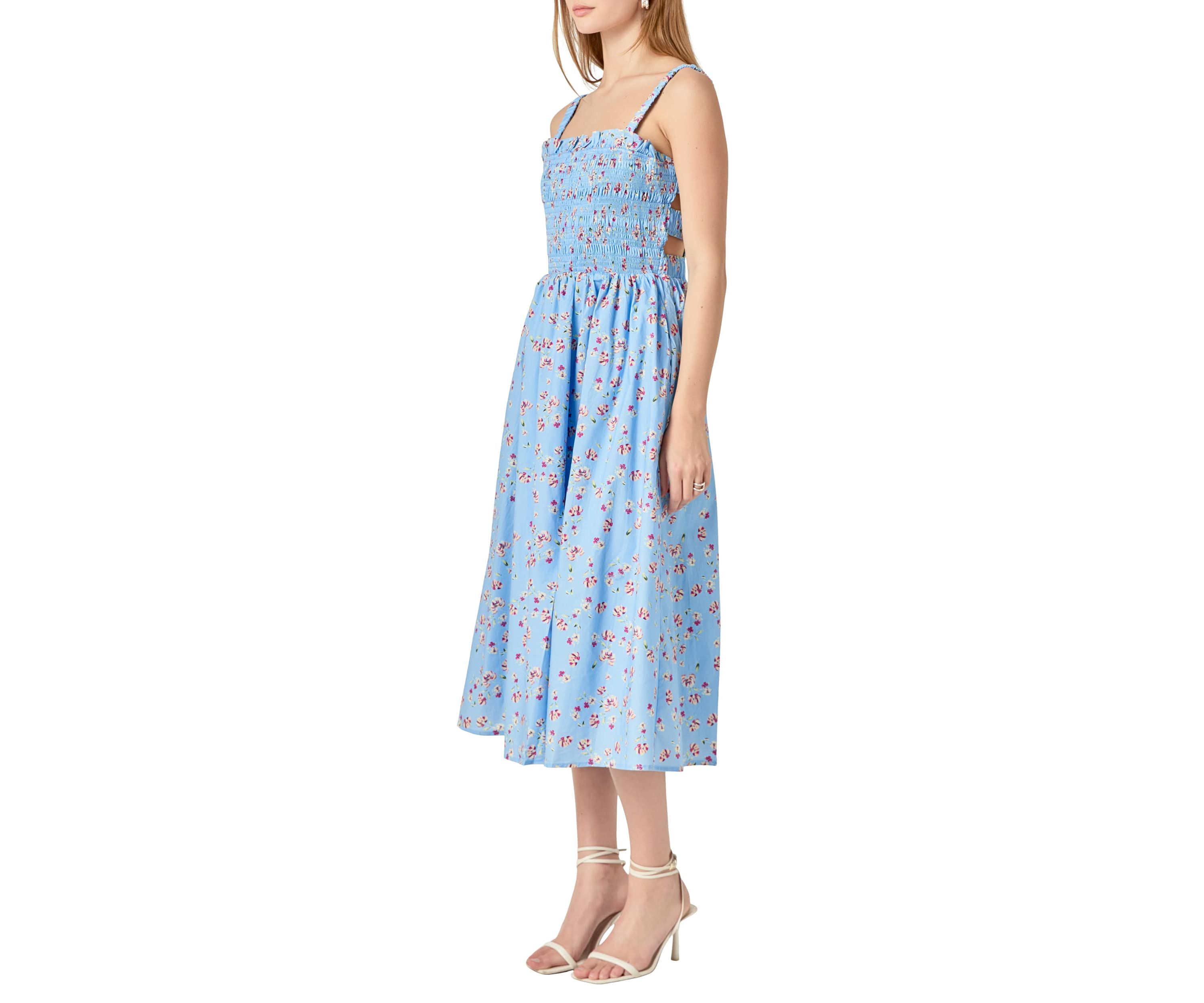 Floral Print Smocked Dress