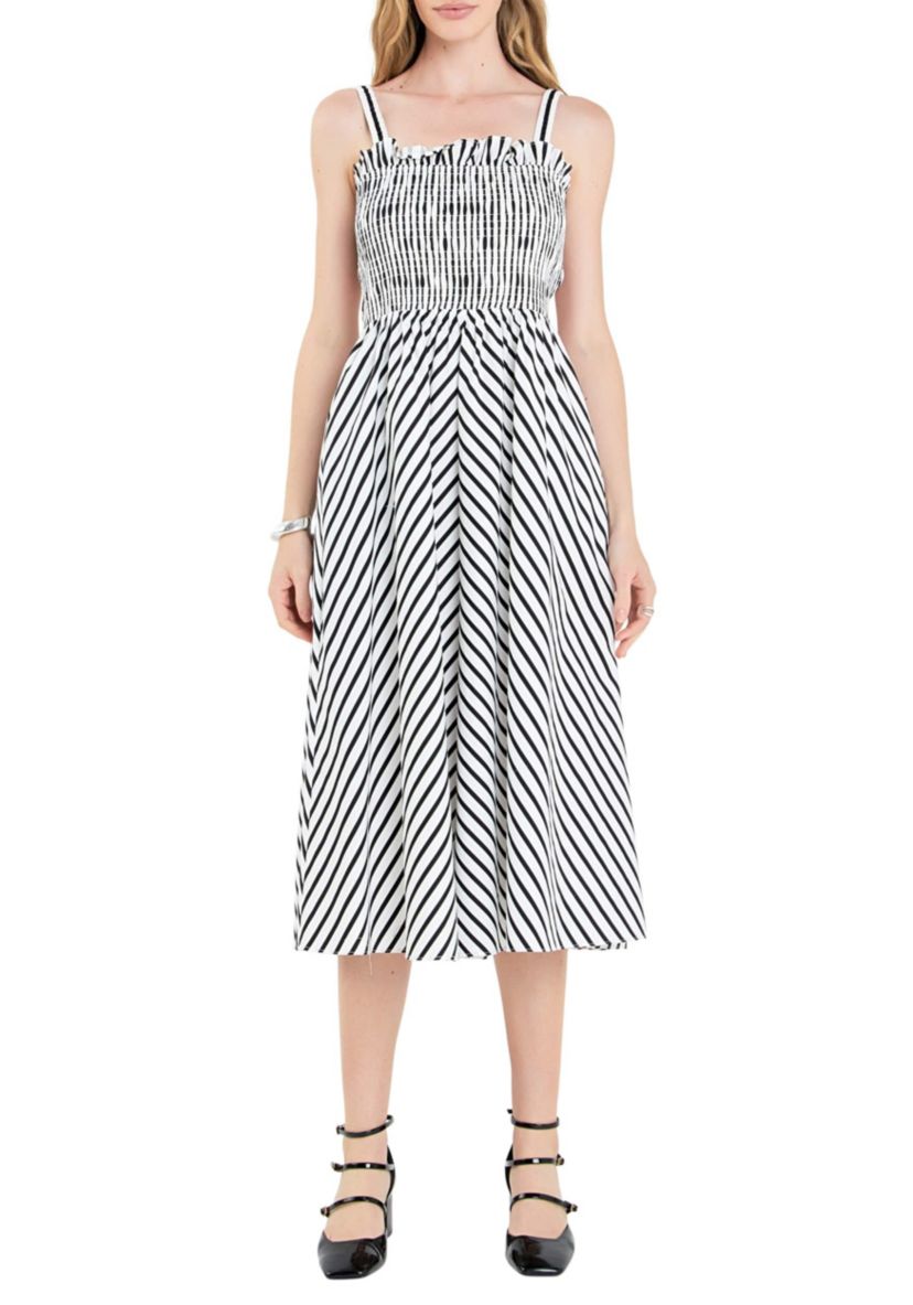 Striped Smocked Dress