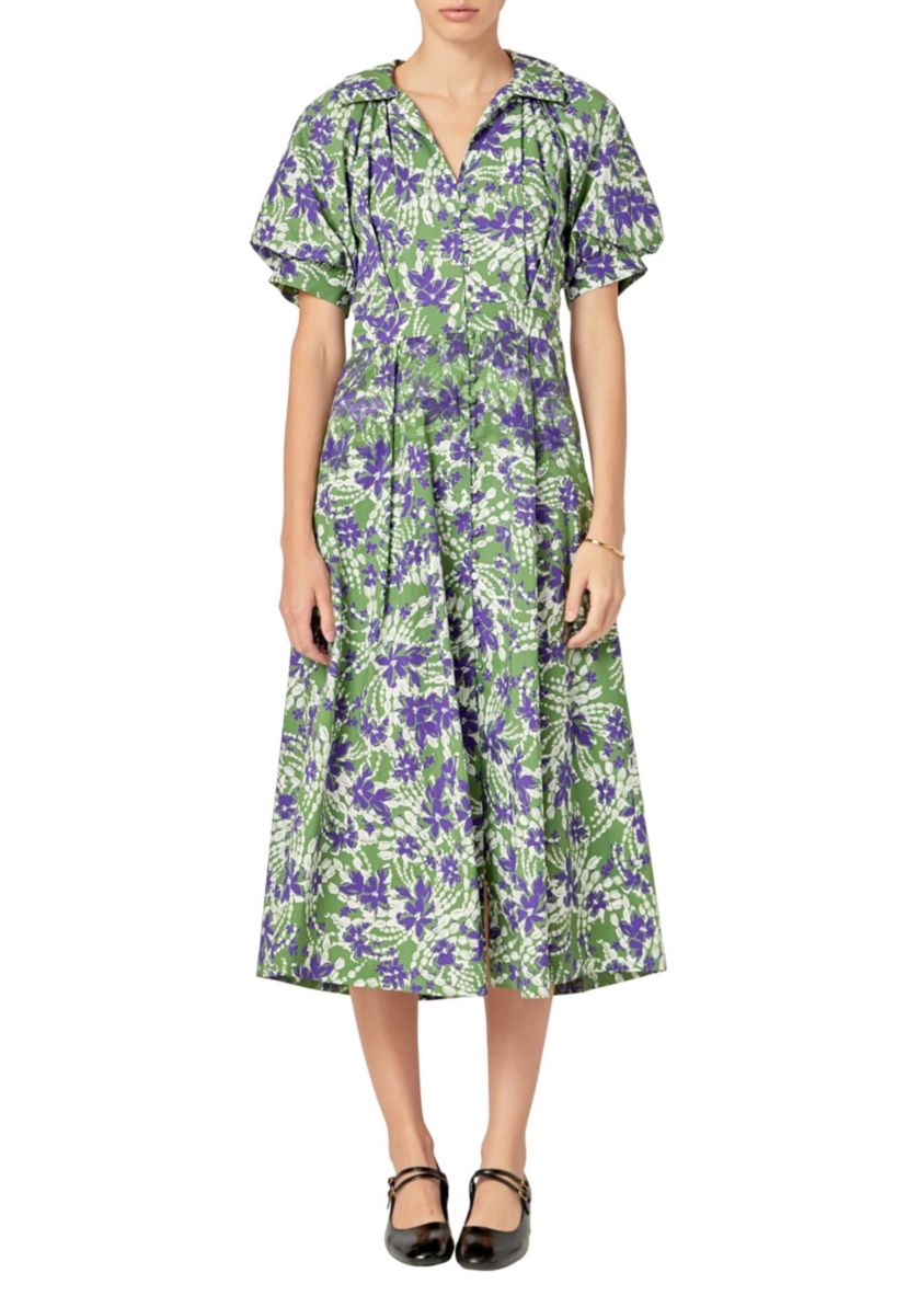PRINTED MIDI DRESS
