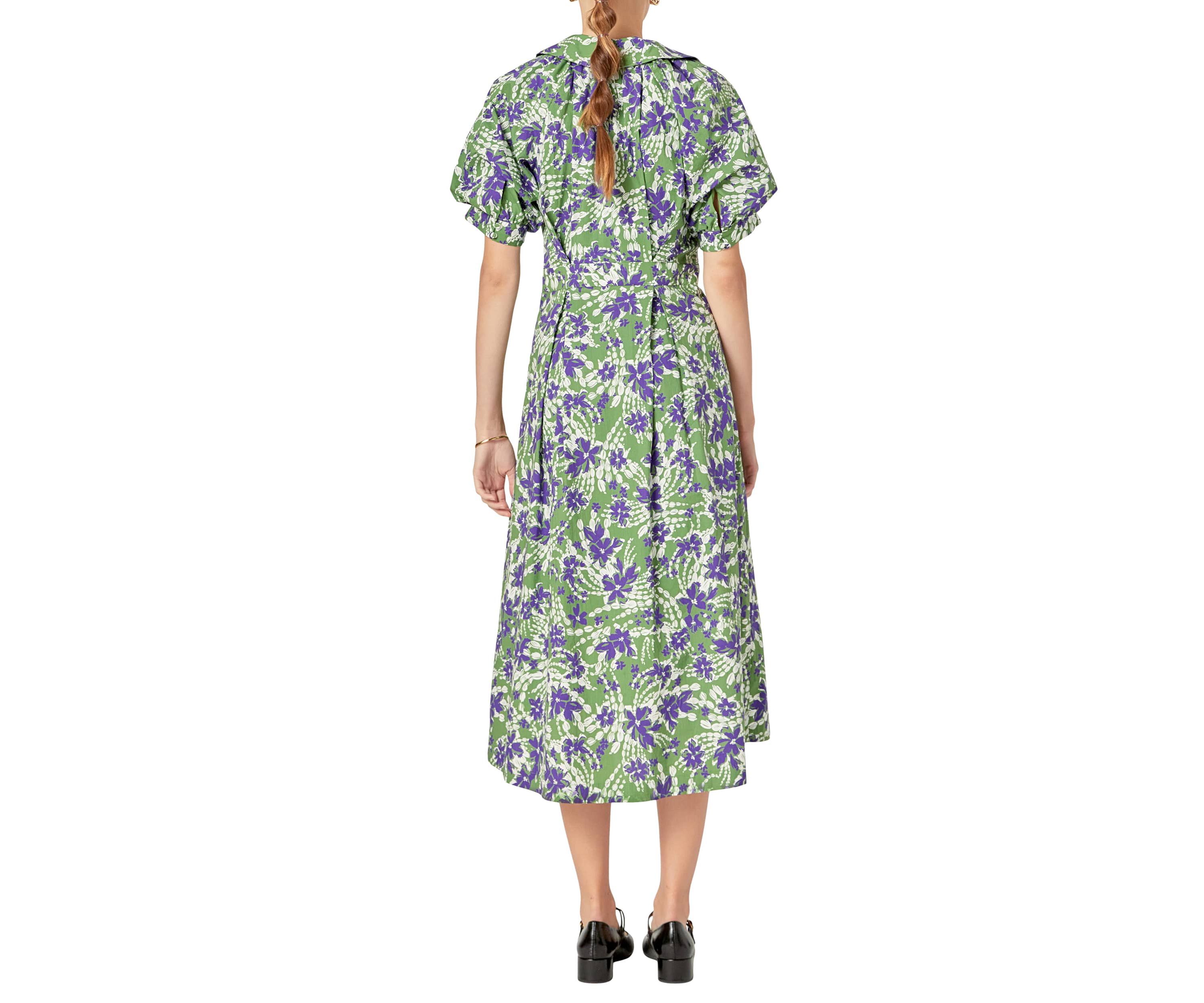 PRINTED MIDI DRESS