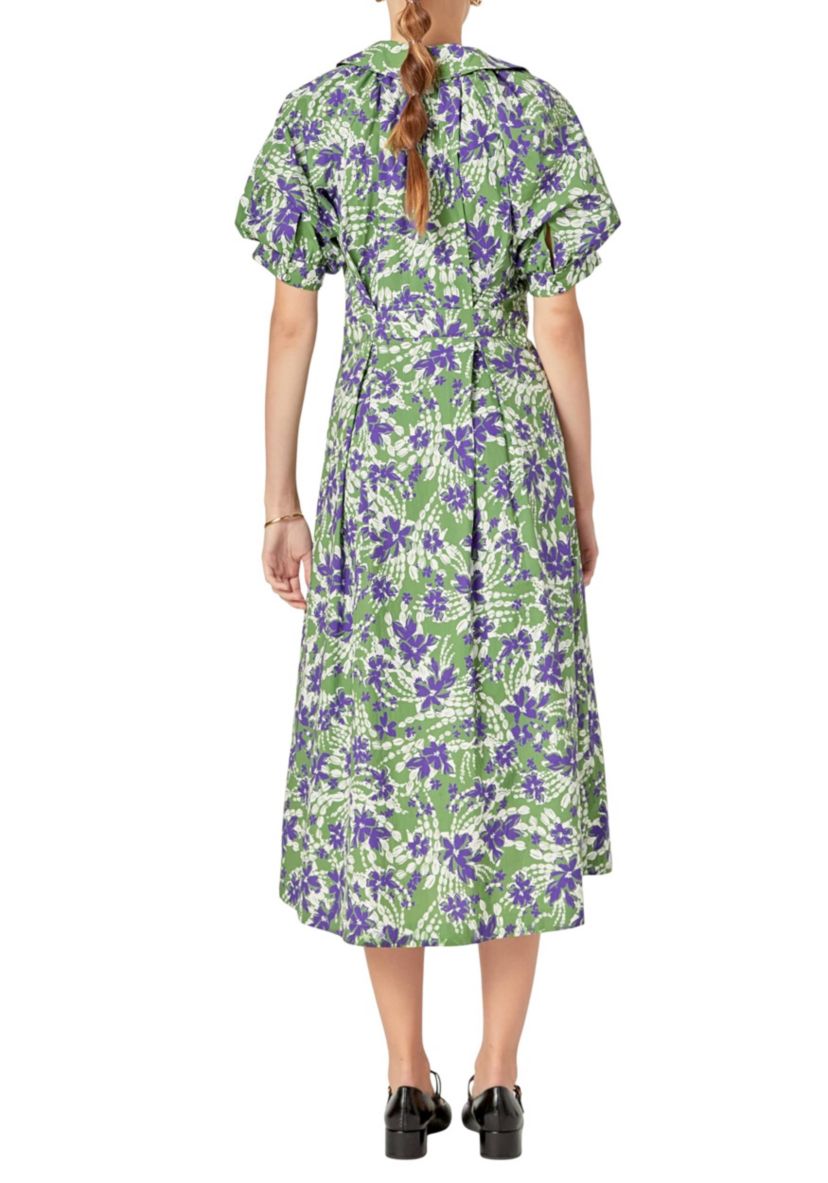 PRINTED MIDI DRESS