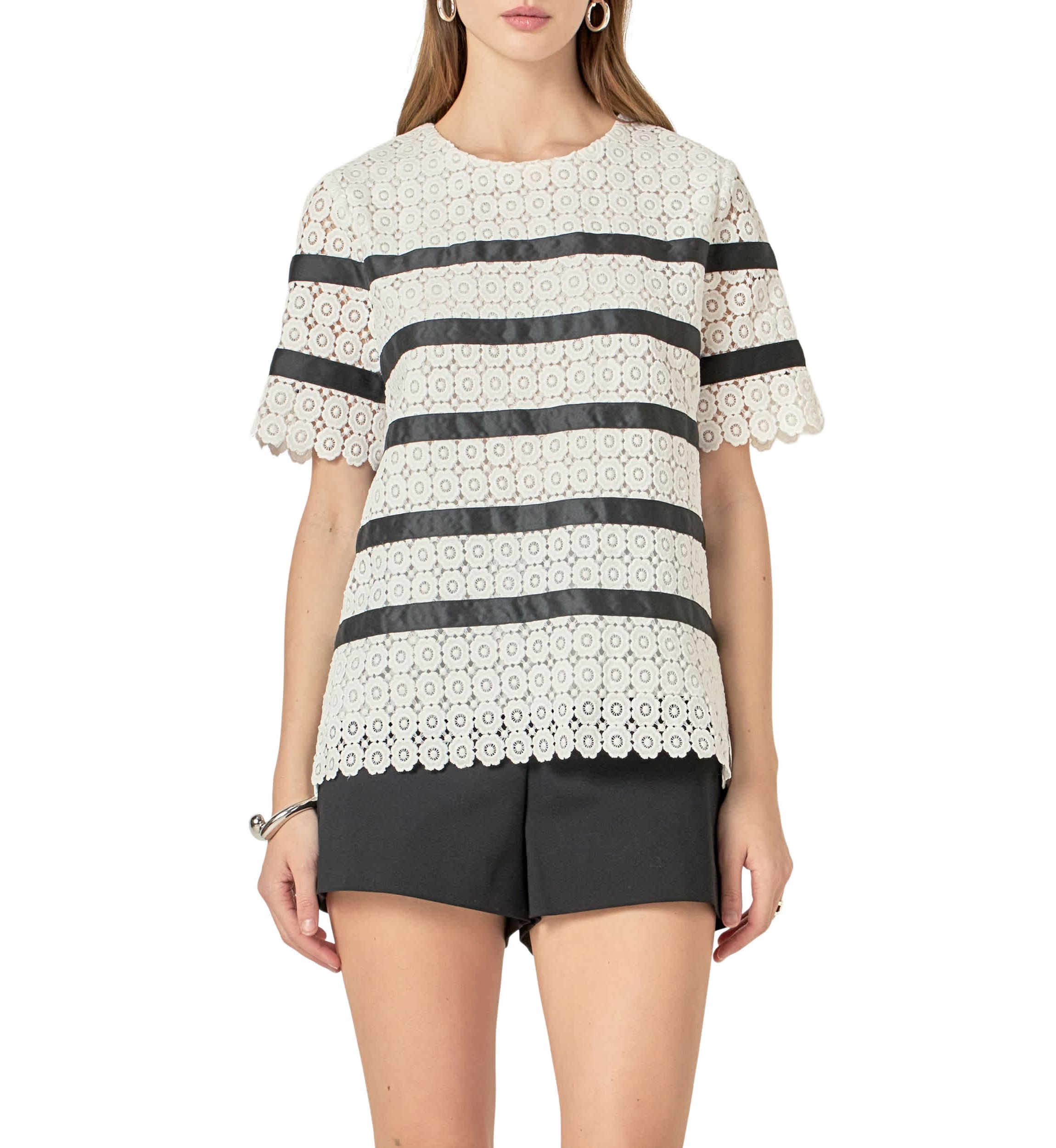 Lace Striped Top