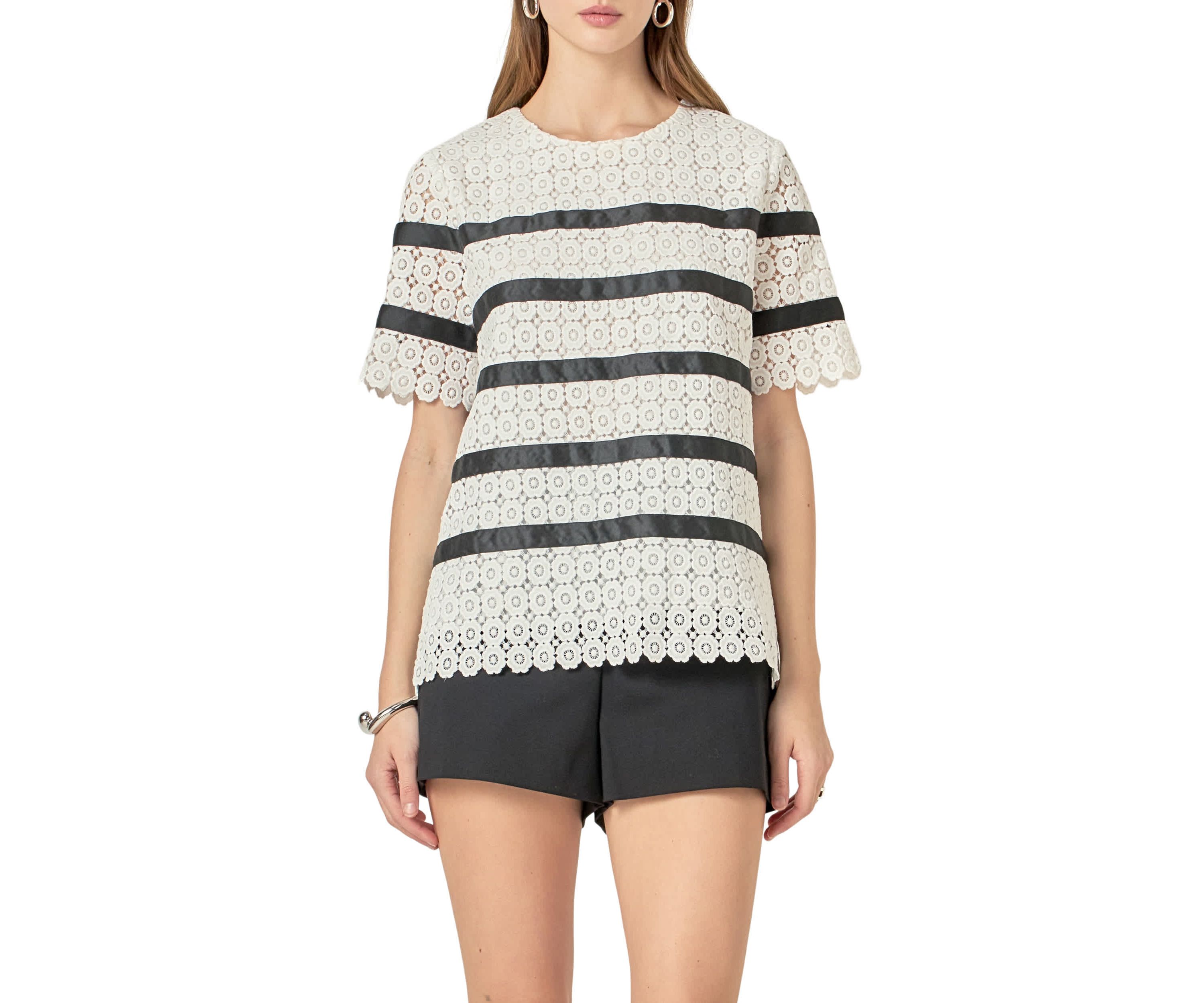 Lace Striped Top