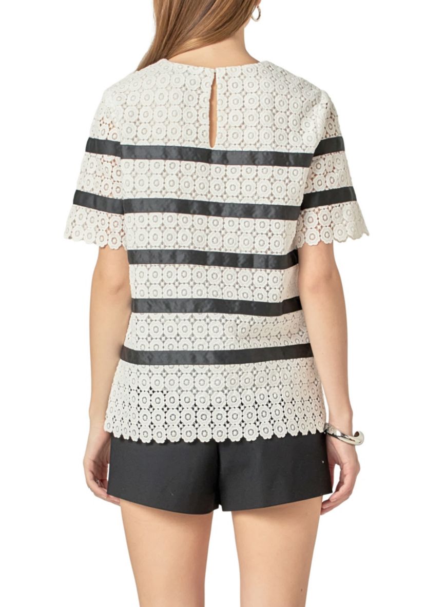 Lace Striped Top
