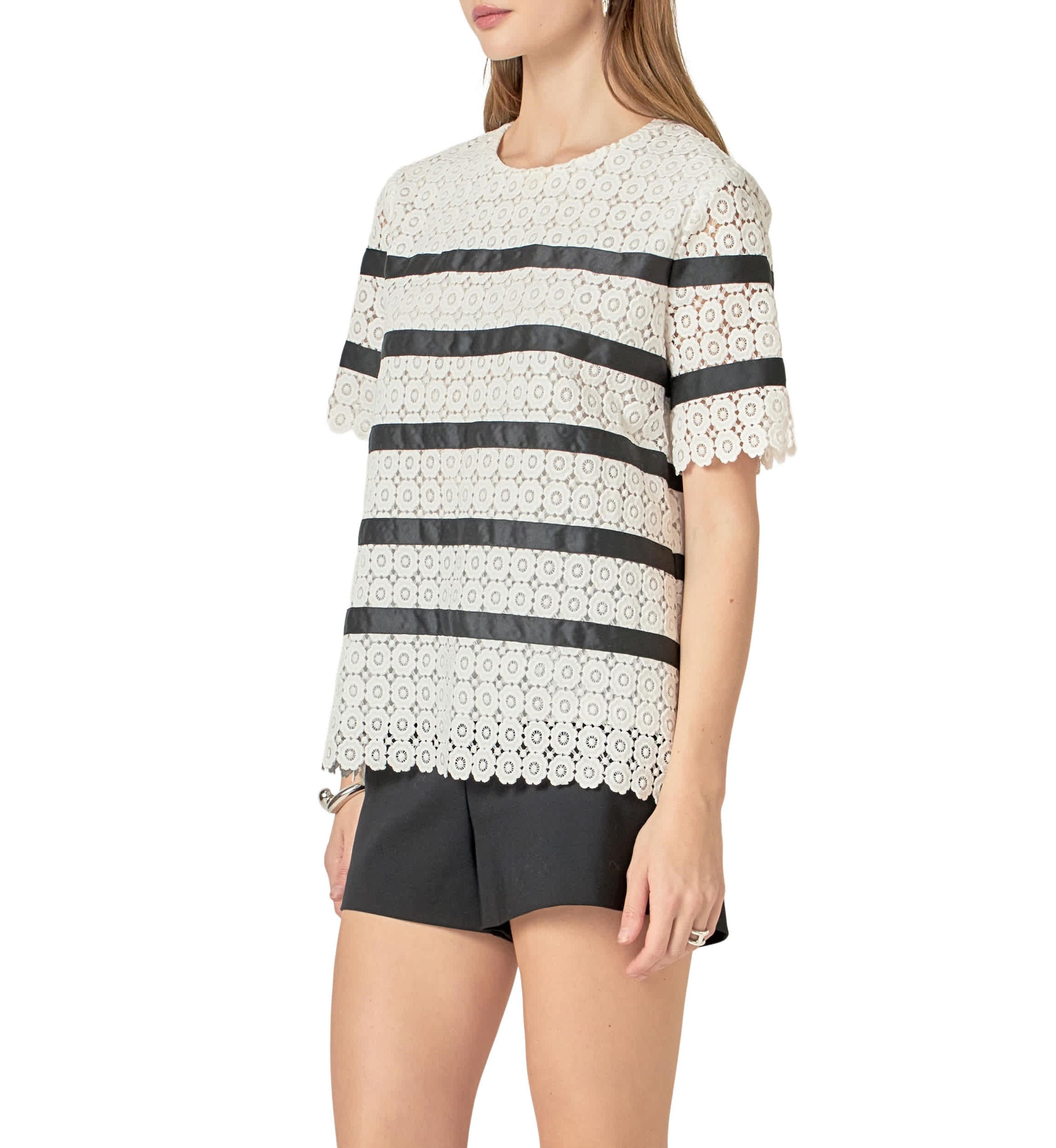 Lace Striped Top