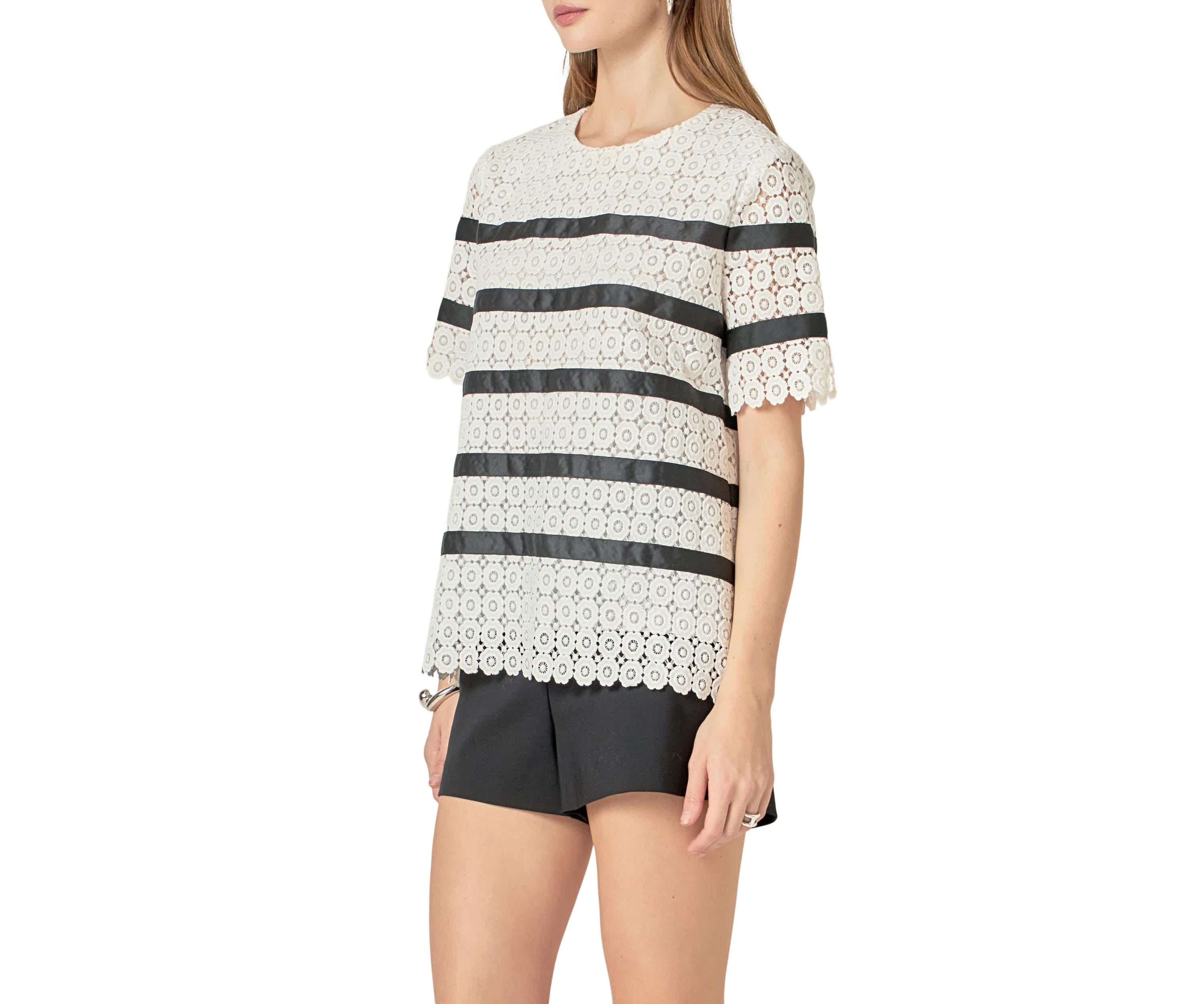 Lace Striped Top