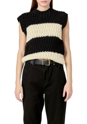 ENGLISH FACTORY Women's Striped Chunky Vest
