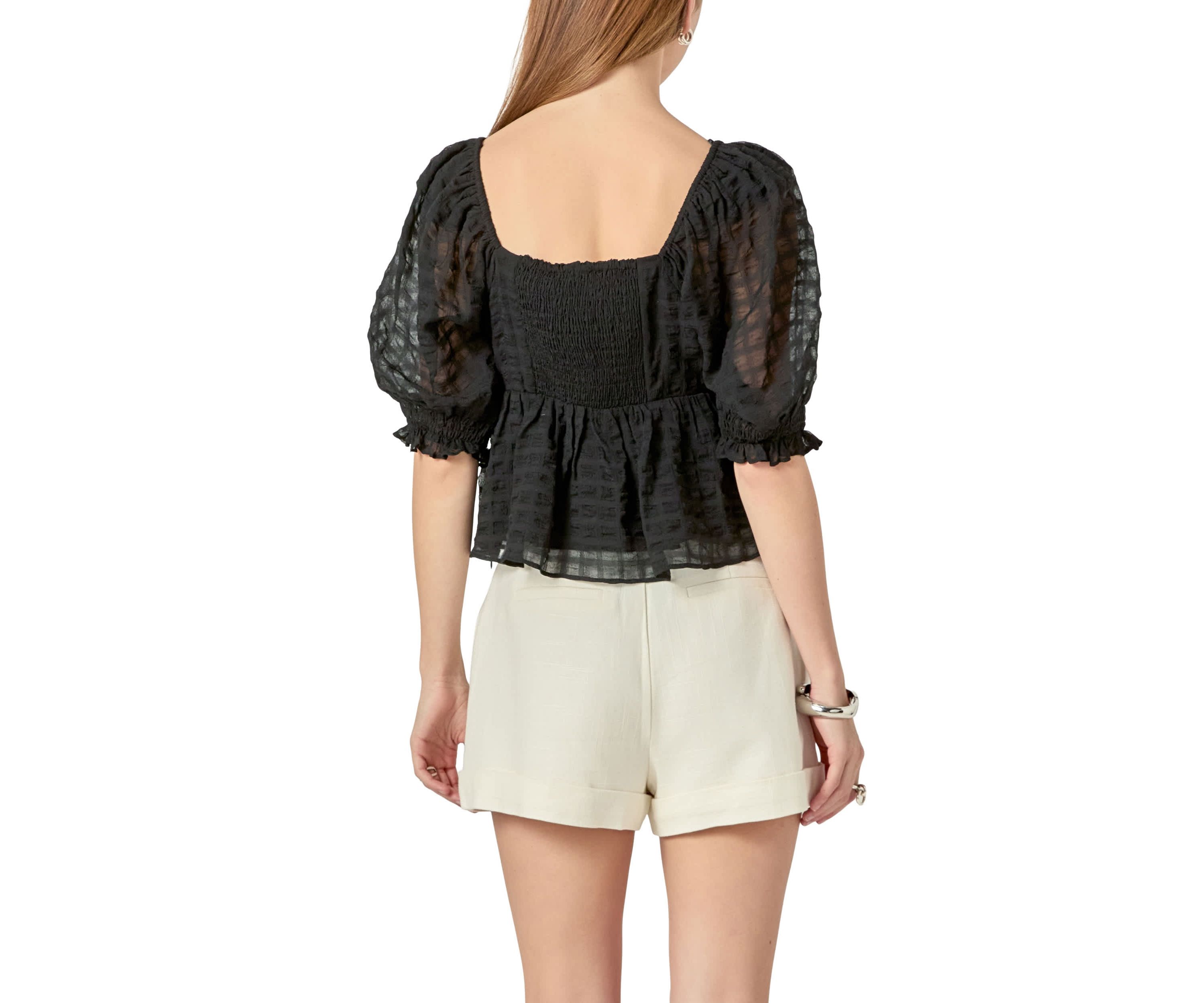 Gingham Chiffon Top