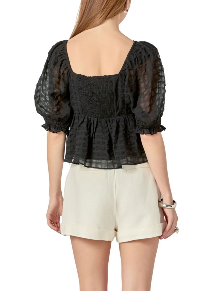 Gingham Chiffon Top