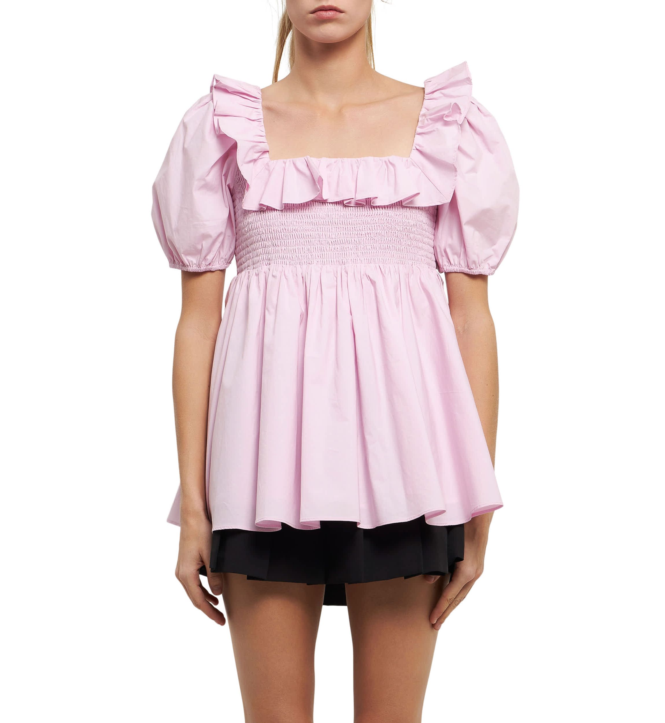 Smocked Puff Sleeve Top