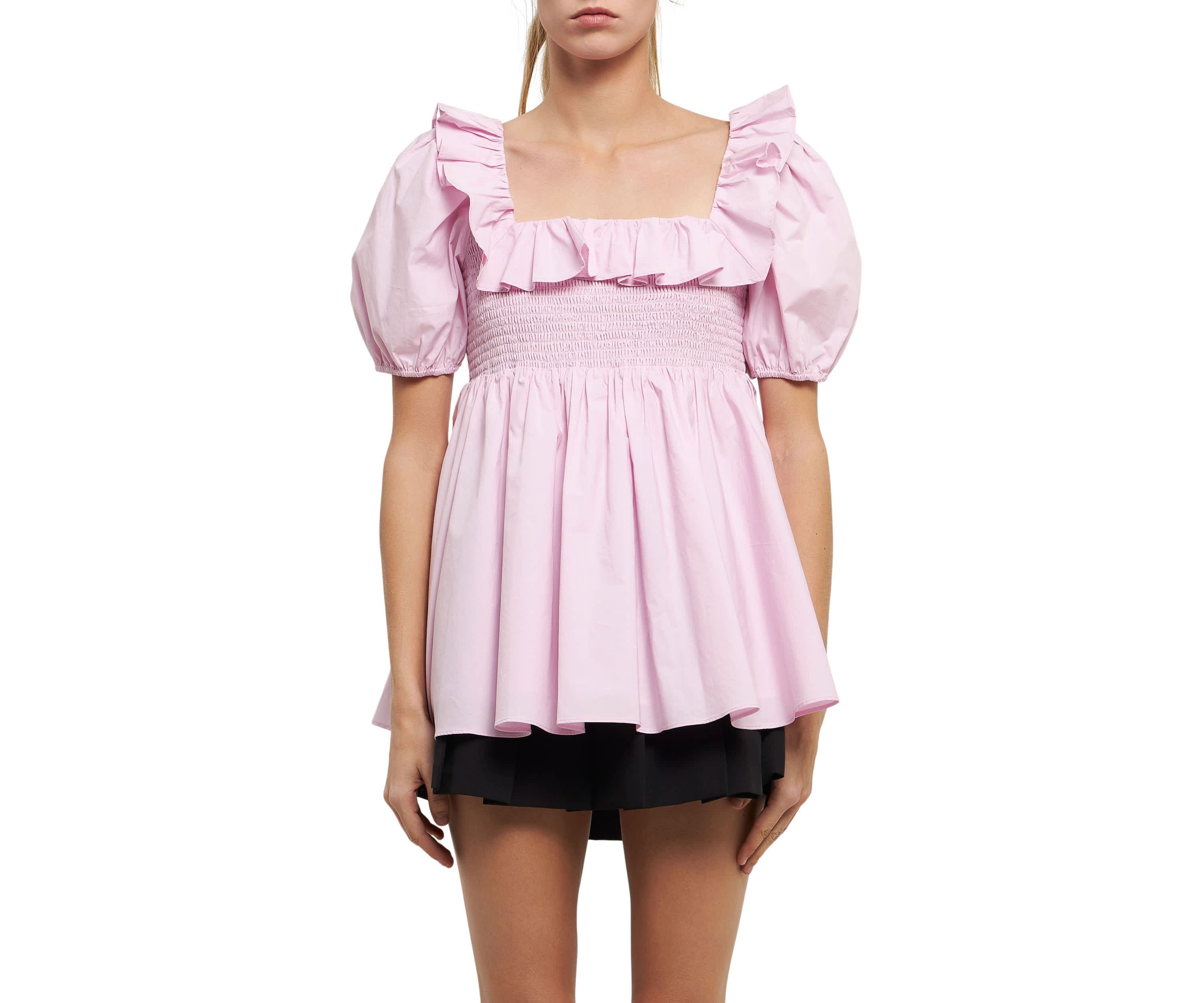 Smocked Puff Sleeve Top