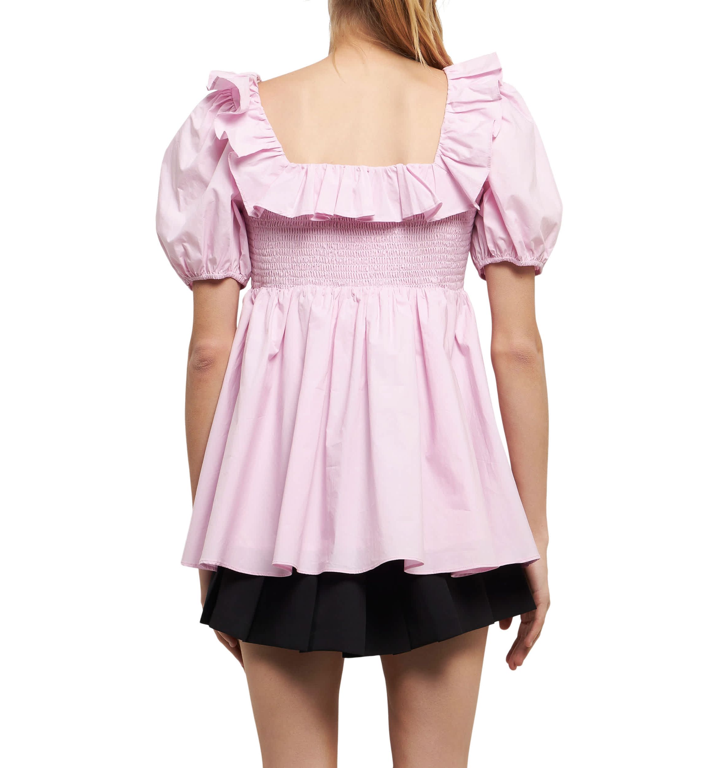 Smocked Puff Sleeve Top