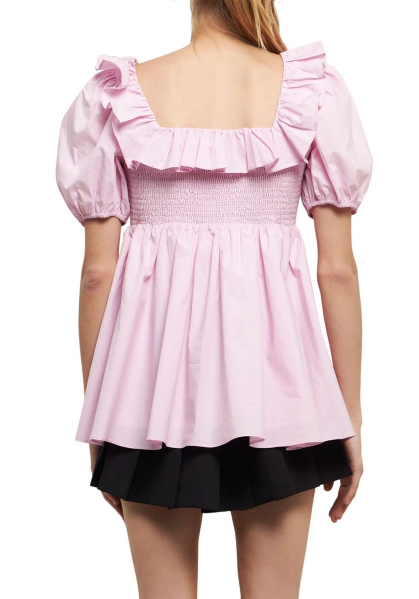 Smocked Puff Sleeve Top