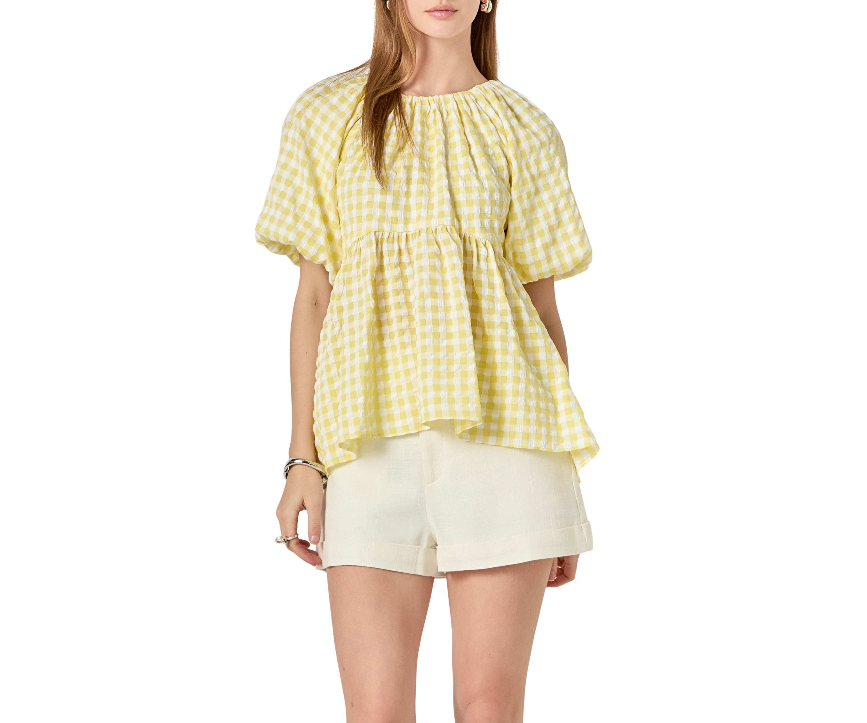 Blouson Baby Doll Spaghetti Tie Top