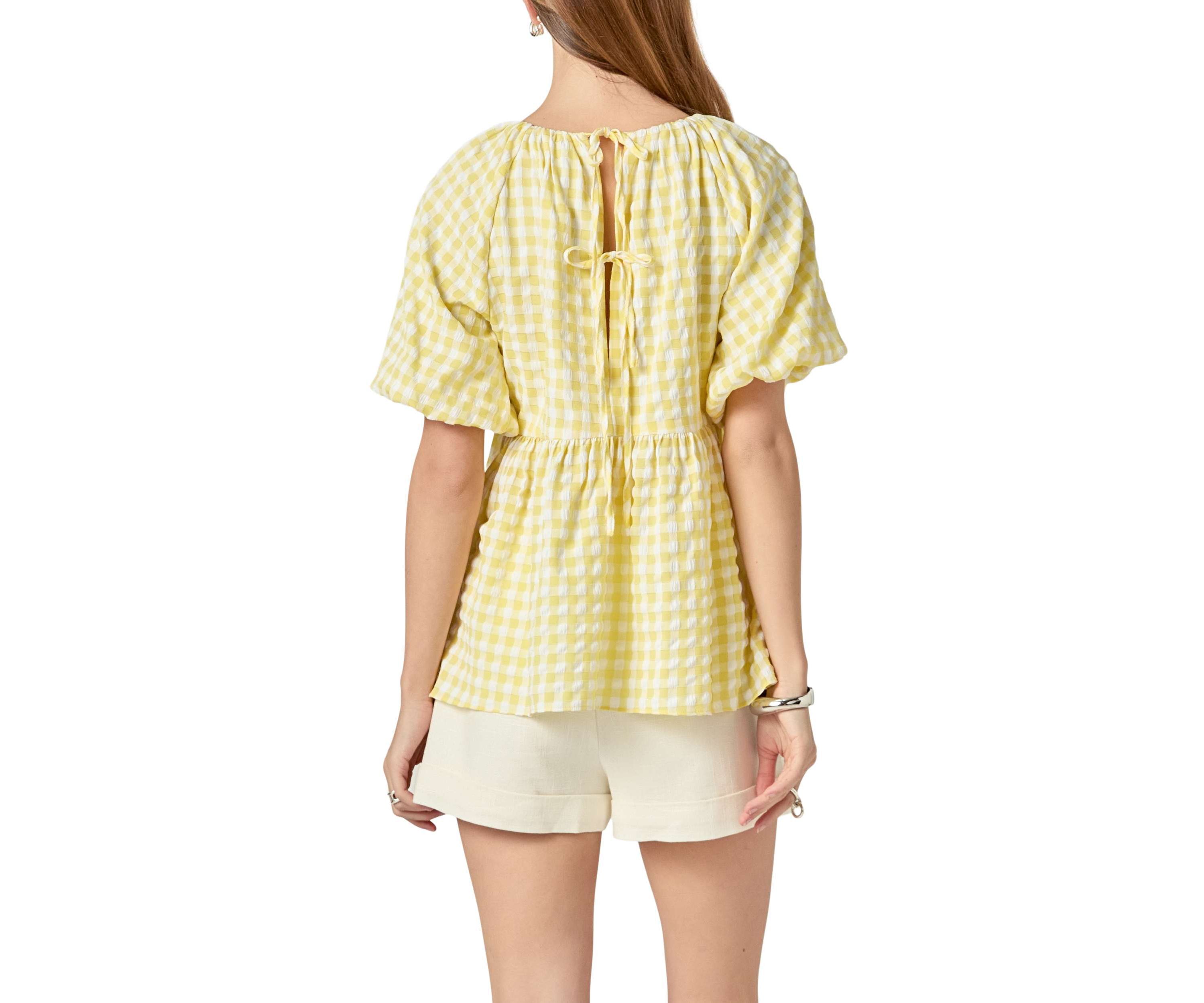 Blouson Baby Doll Spaghetti Tie Top